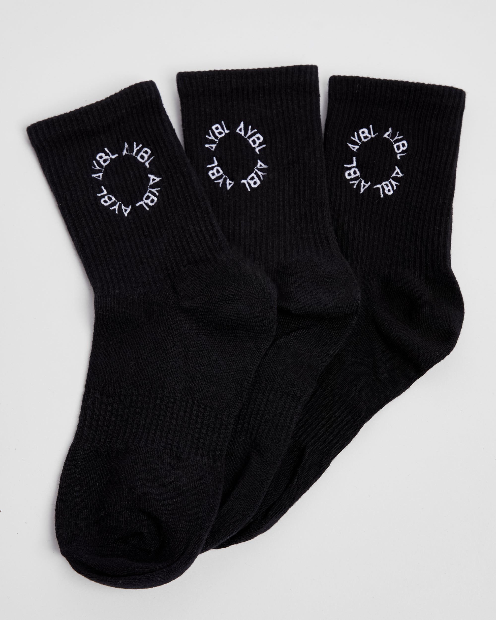 Calcetines de Punto Estampado del Día a Día (3 Unidades) - Negro