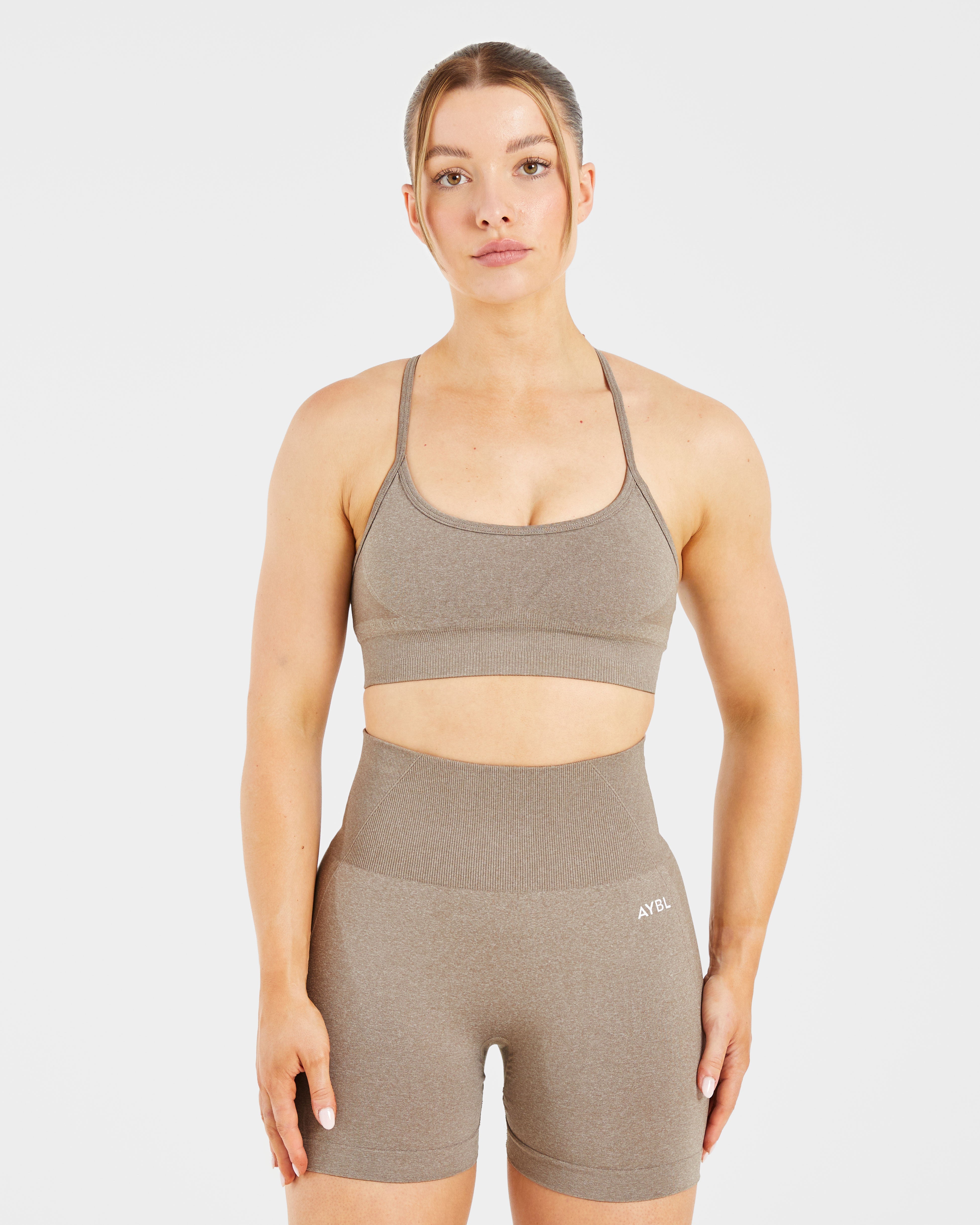 Empower Sports Bra Sin Costuras - Taupe Marl