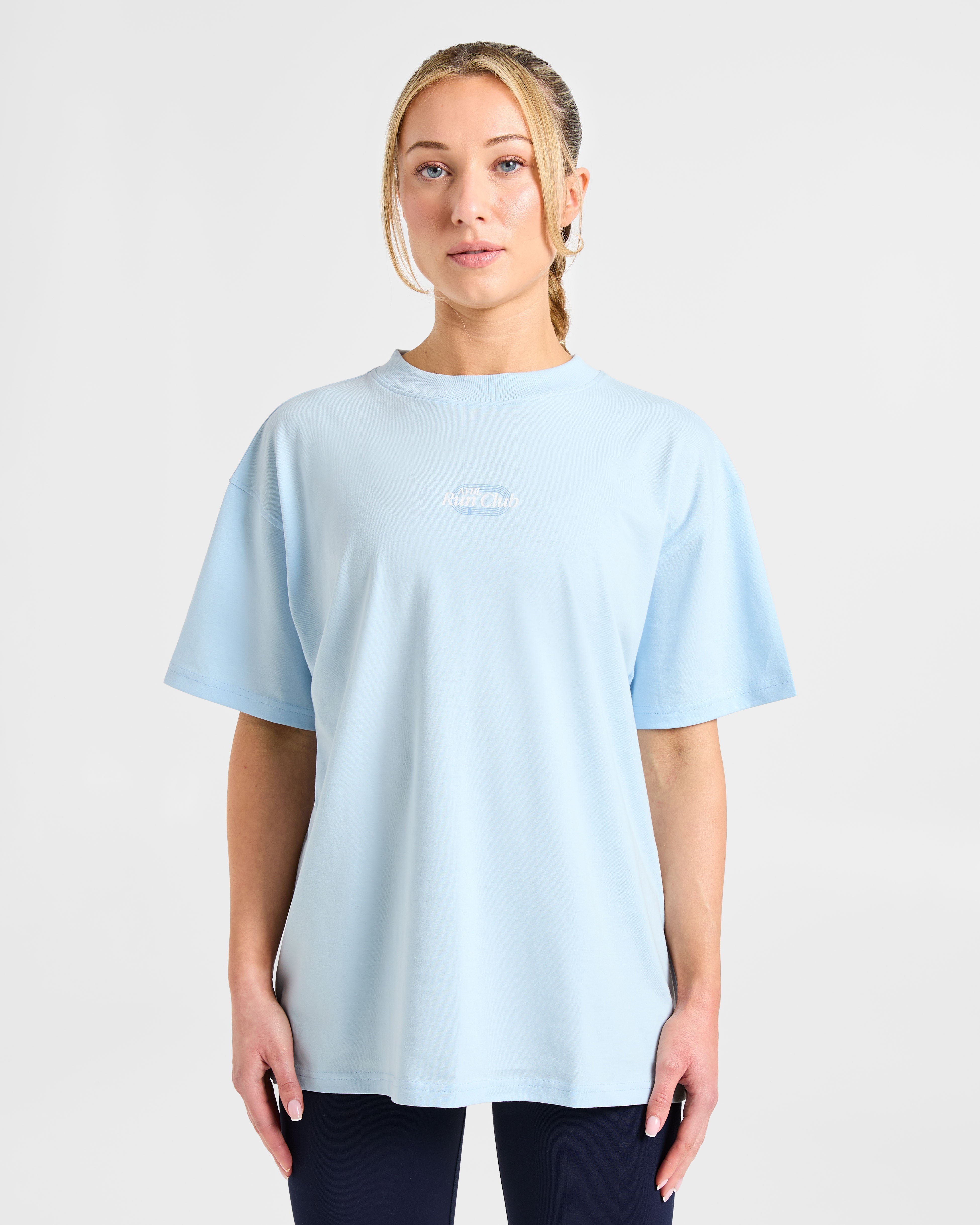 Camiseta Oversized Run Club - Azul