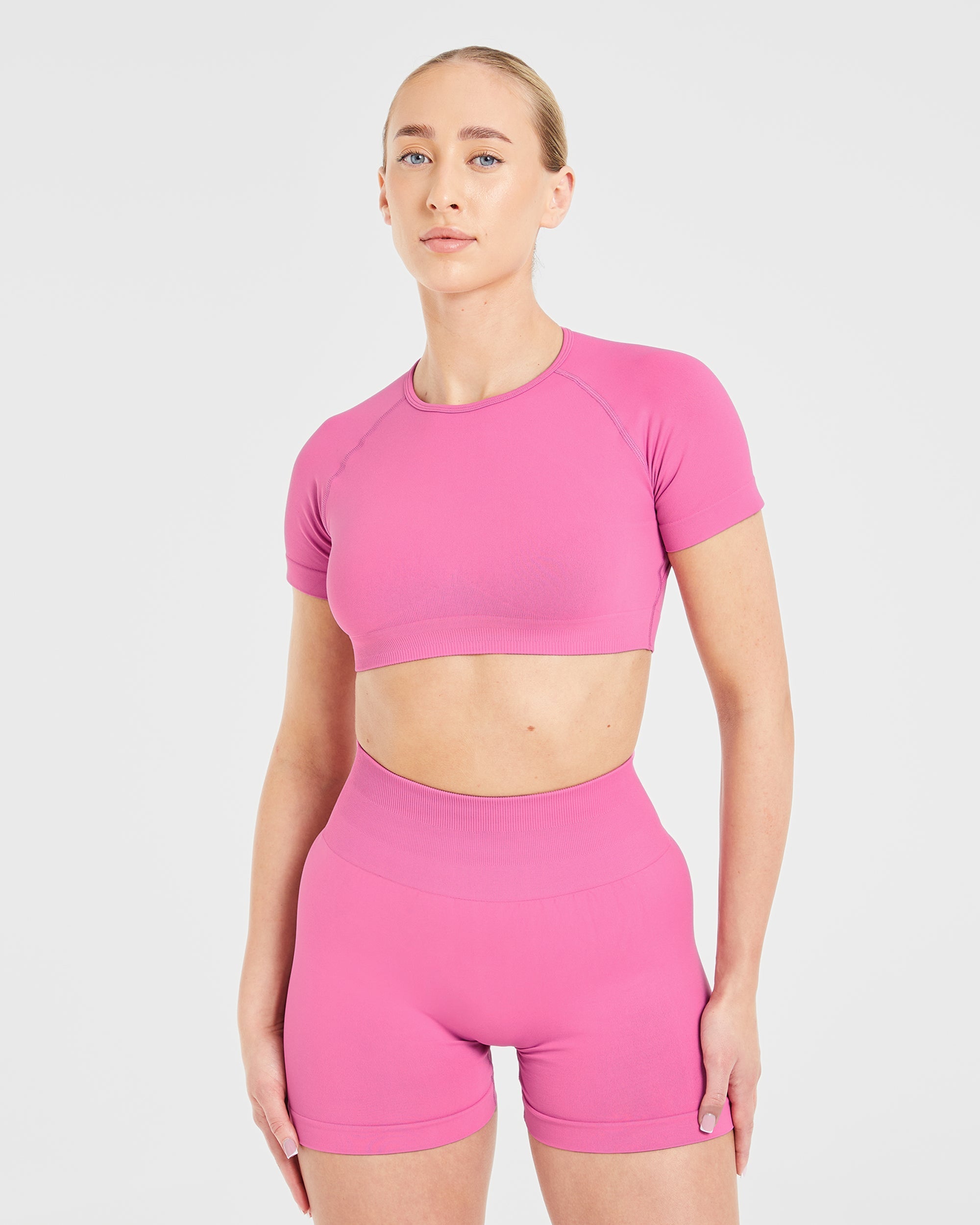 Crop Top Sin Costuras Power - Rosa