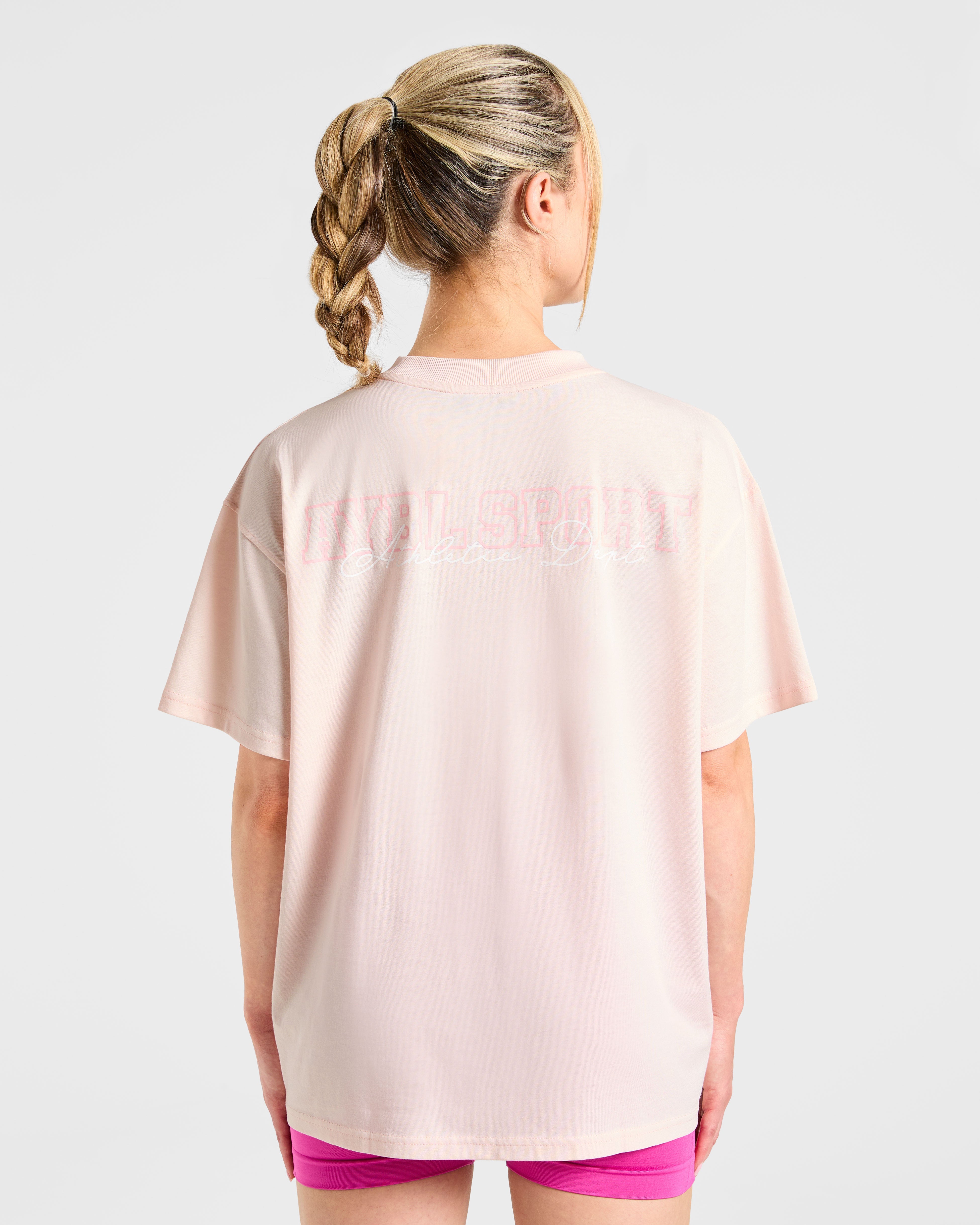 Camiseta Oversized de Varsity Dept. - Rosa