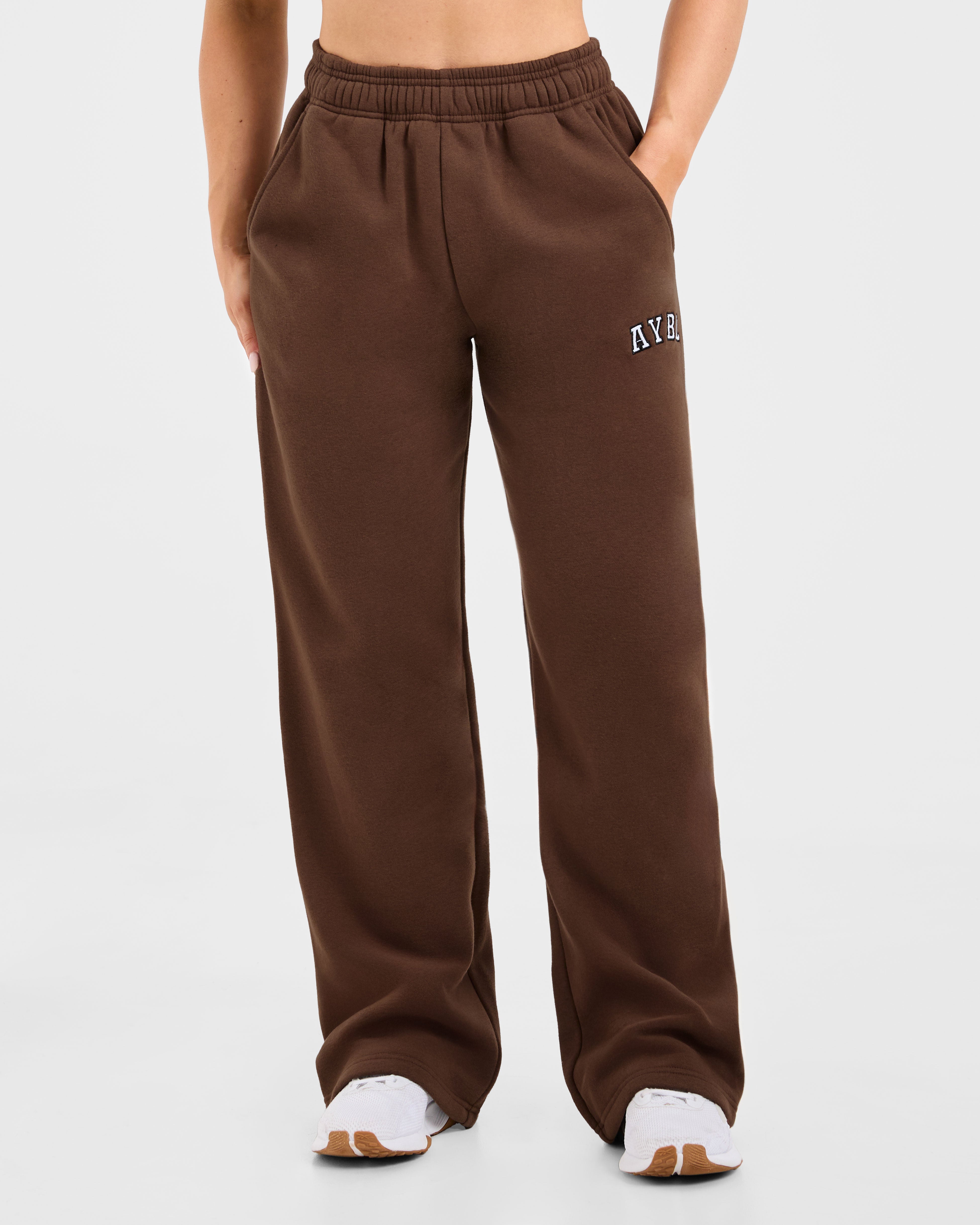 Pantalones Jogger Rectos Oversized Varsity 2.0 - Marrón
