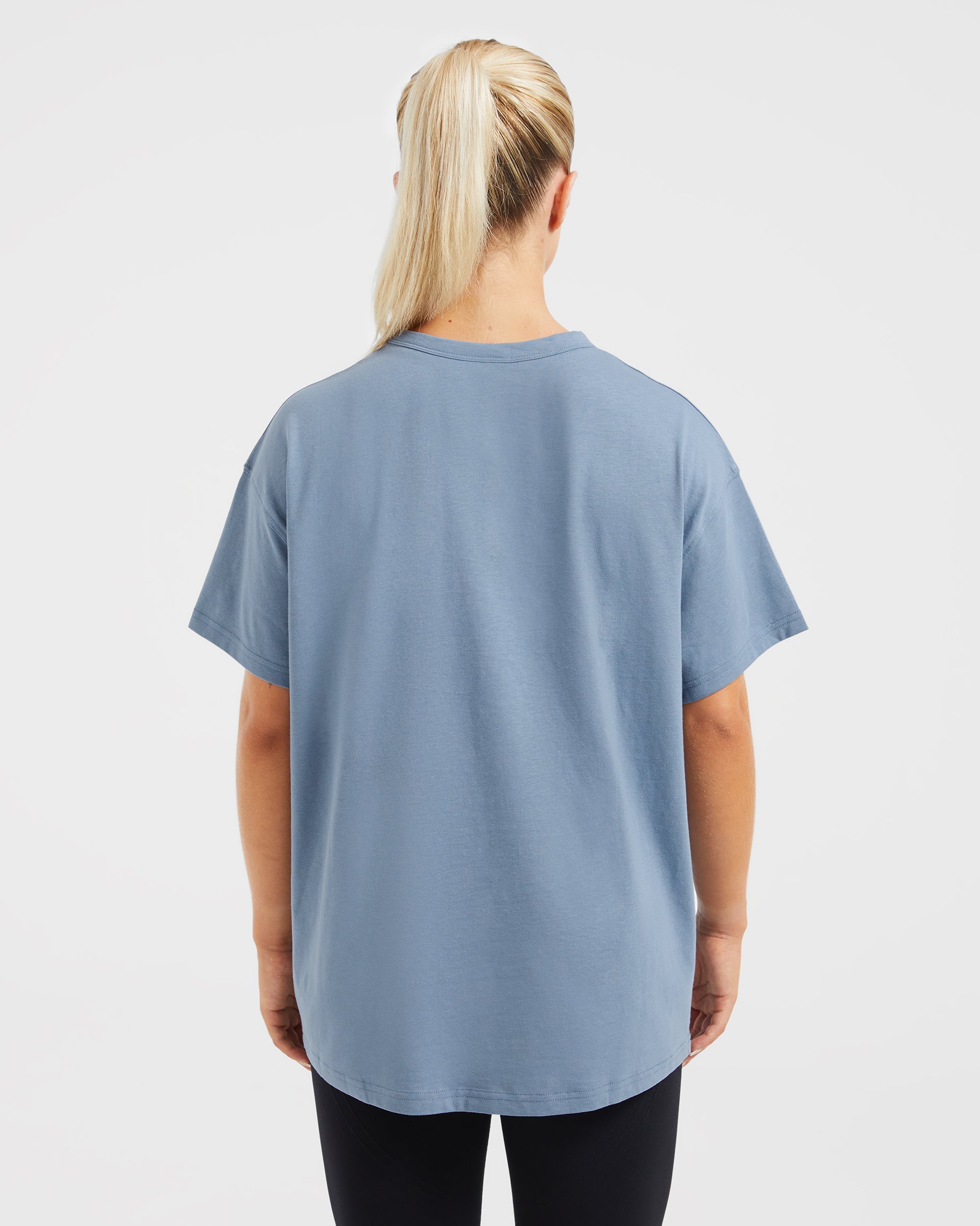 Camiseta Oversized de Varsity - Azul