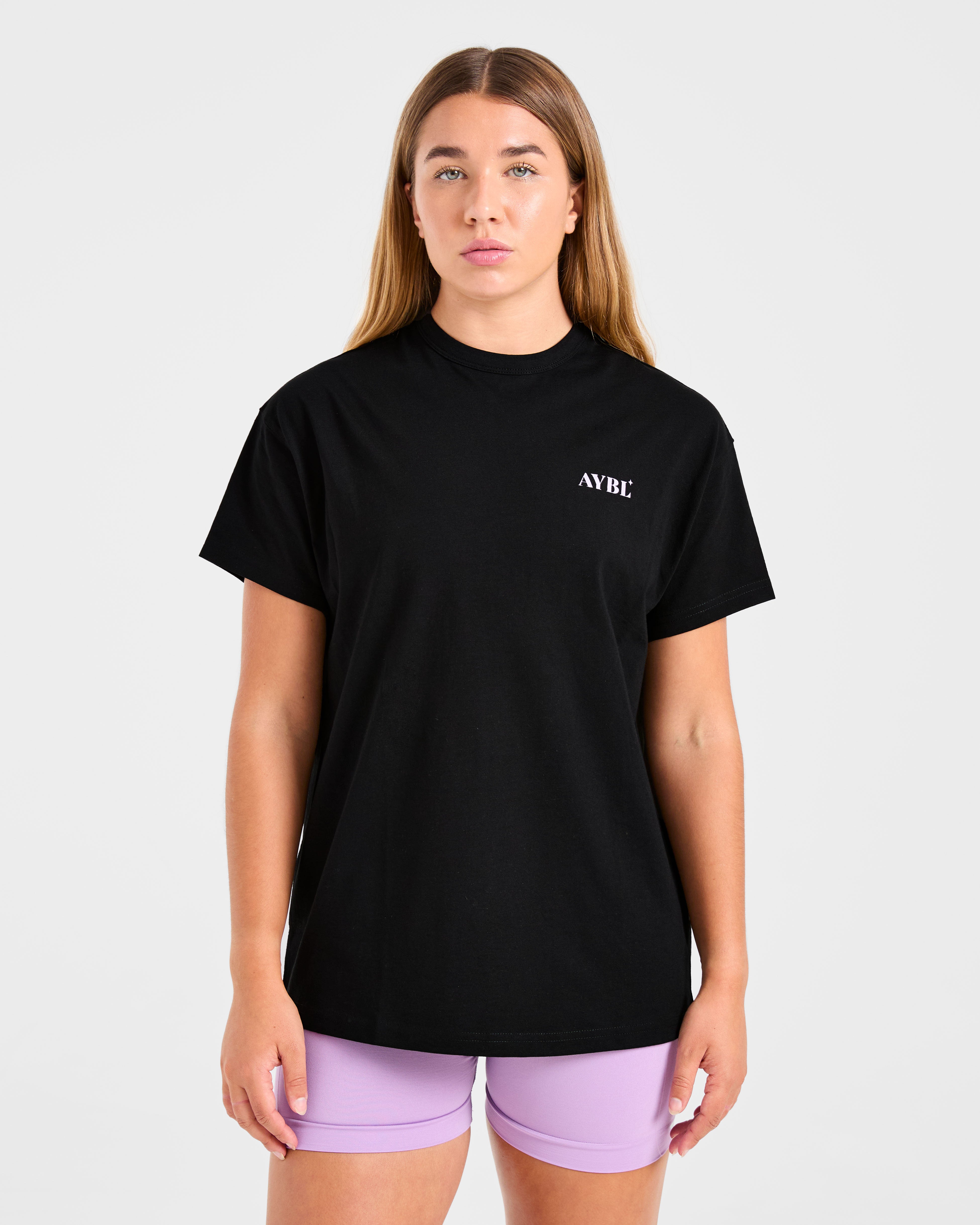Camiseta Oversized Dedicate To The Journey - Negro
