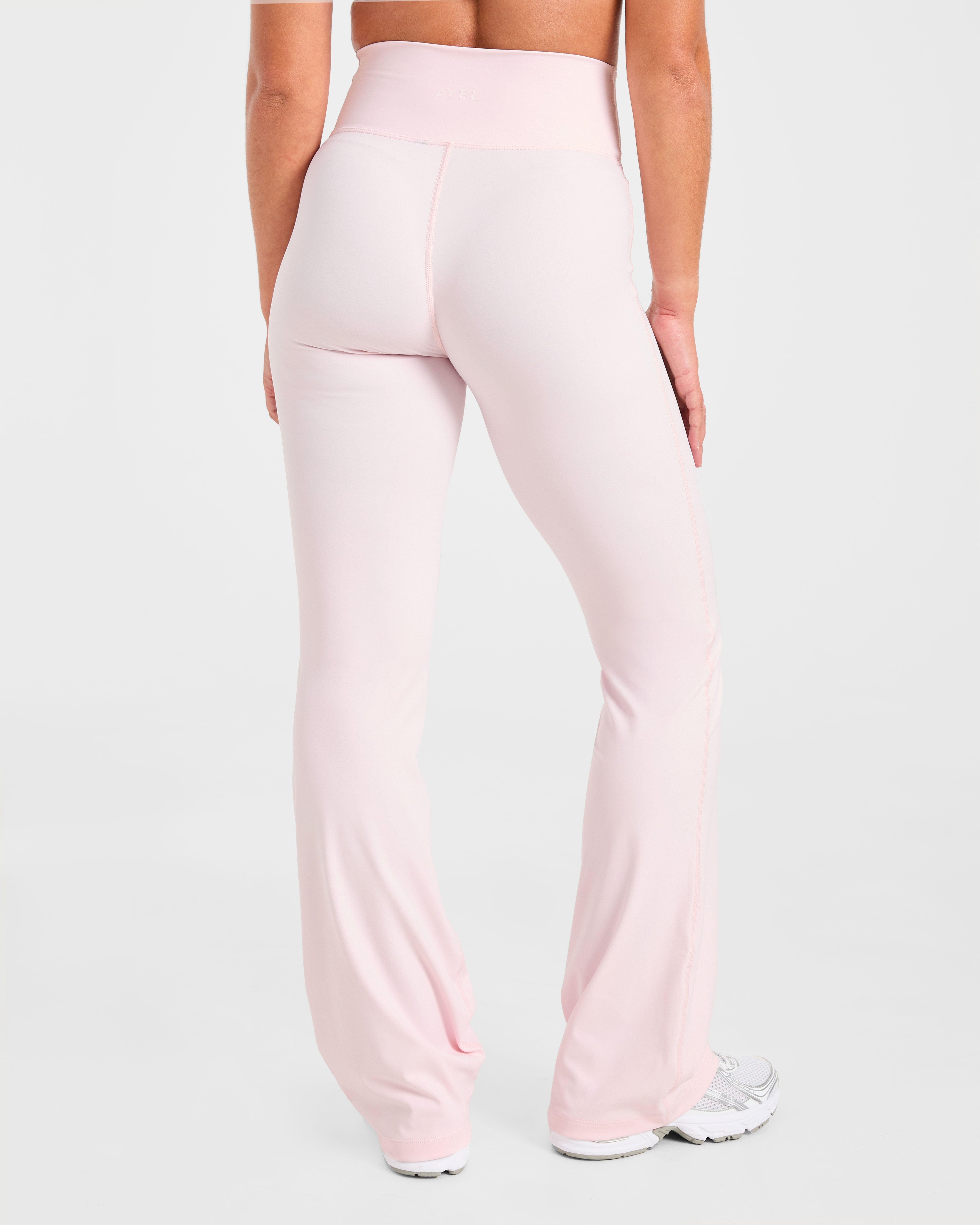 Mallas Ajustadas con Cintura de Envolvente y Piernas Abiertas - Rosa Helado