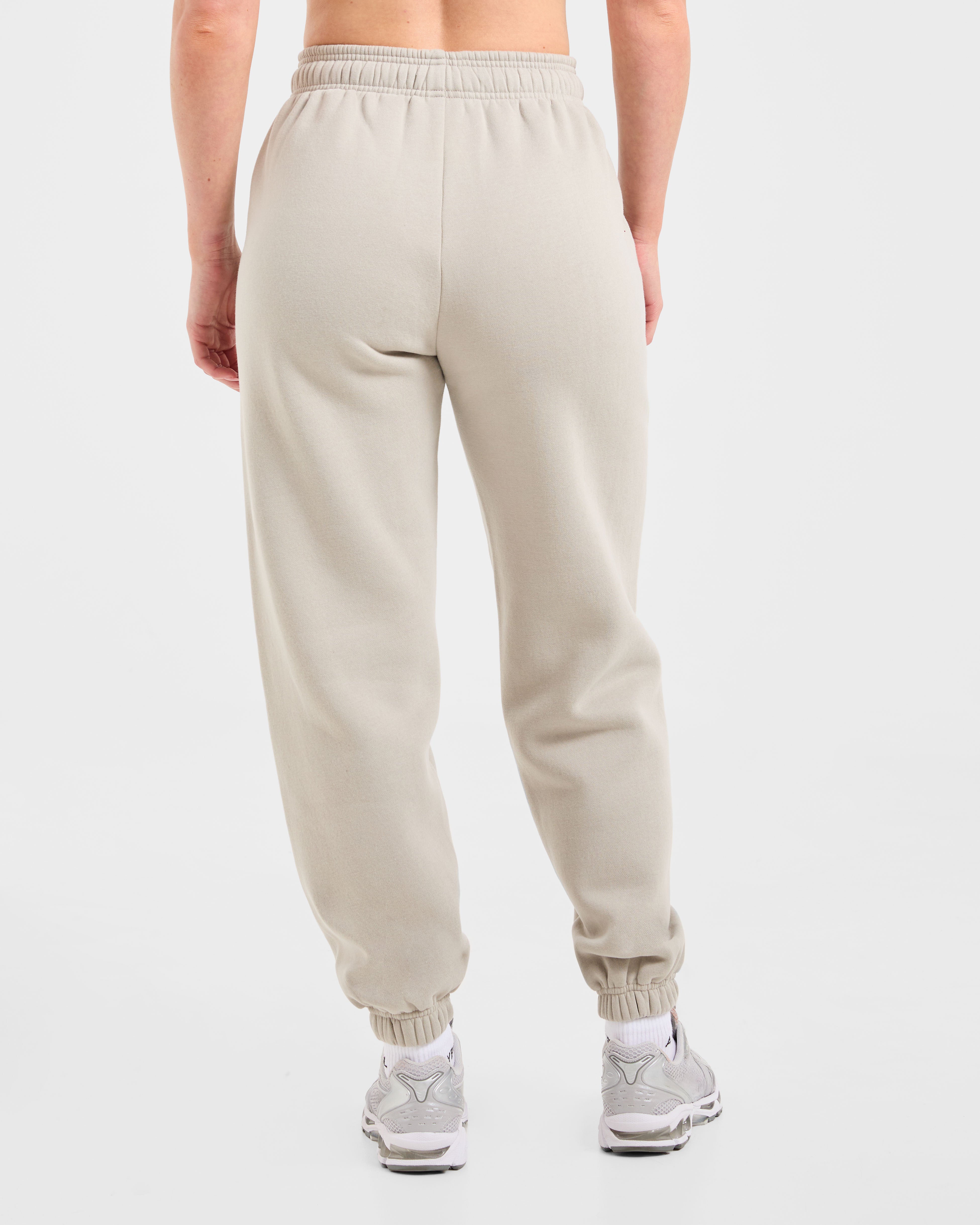 Pantalones Jogger Oversized con Bordado Retro - Gris Taupe