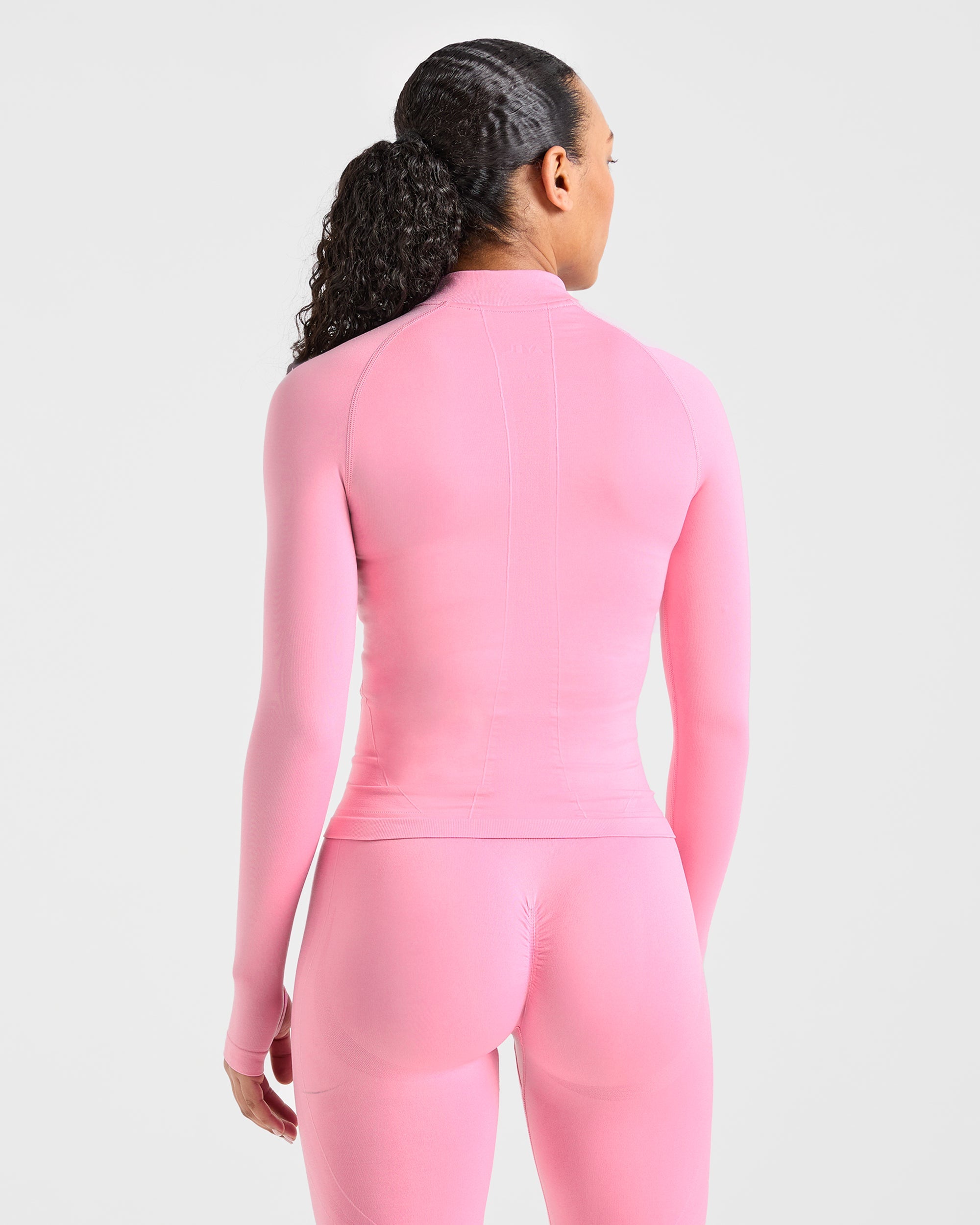 Empower Chaqueta de Cierre Completo Sin Costuras - Rosa Bebé