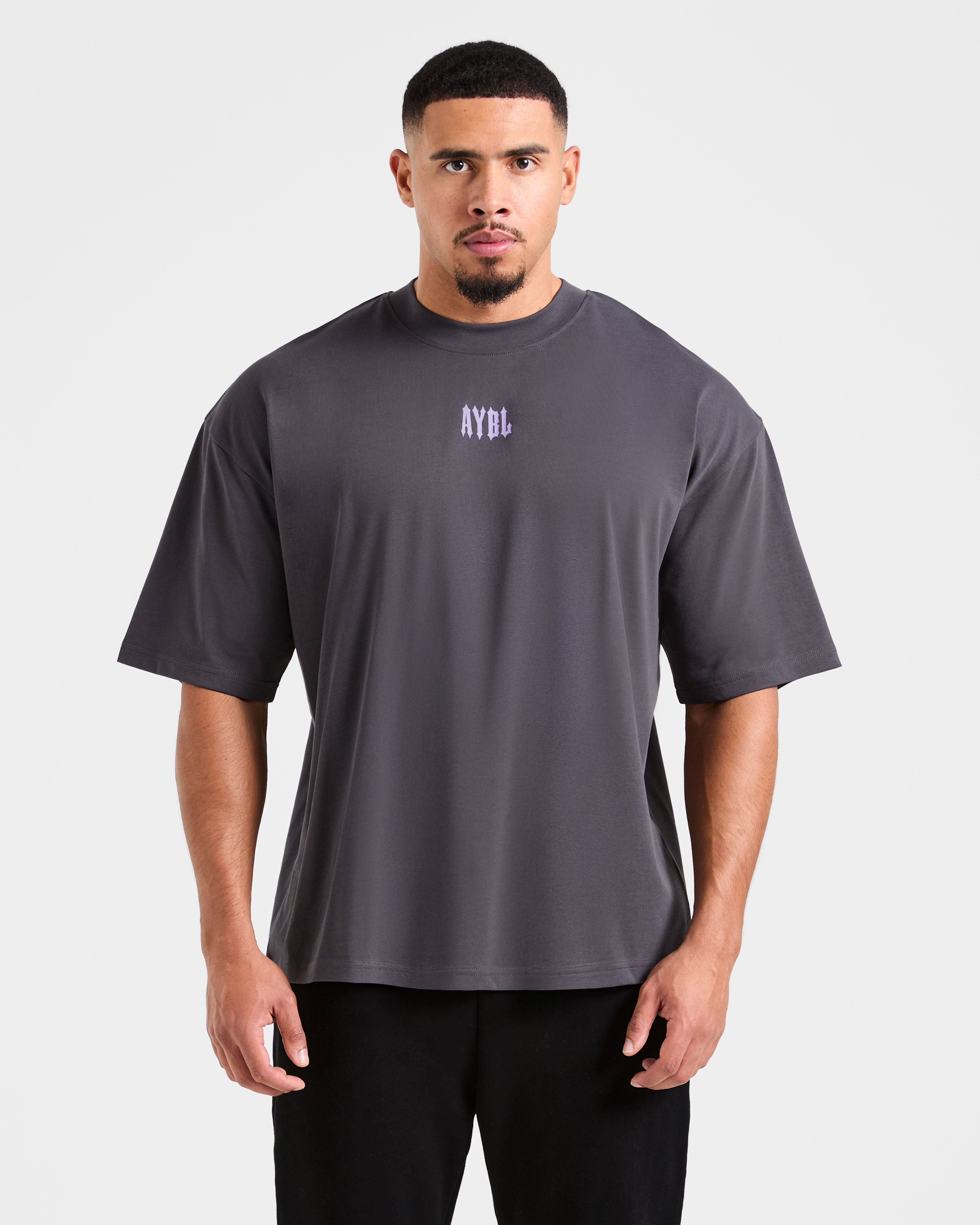 Camiseta Oversized Hunt Your Goals - Carbón Oscuro