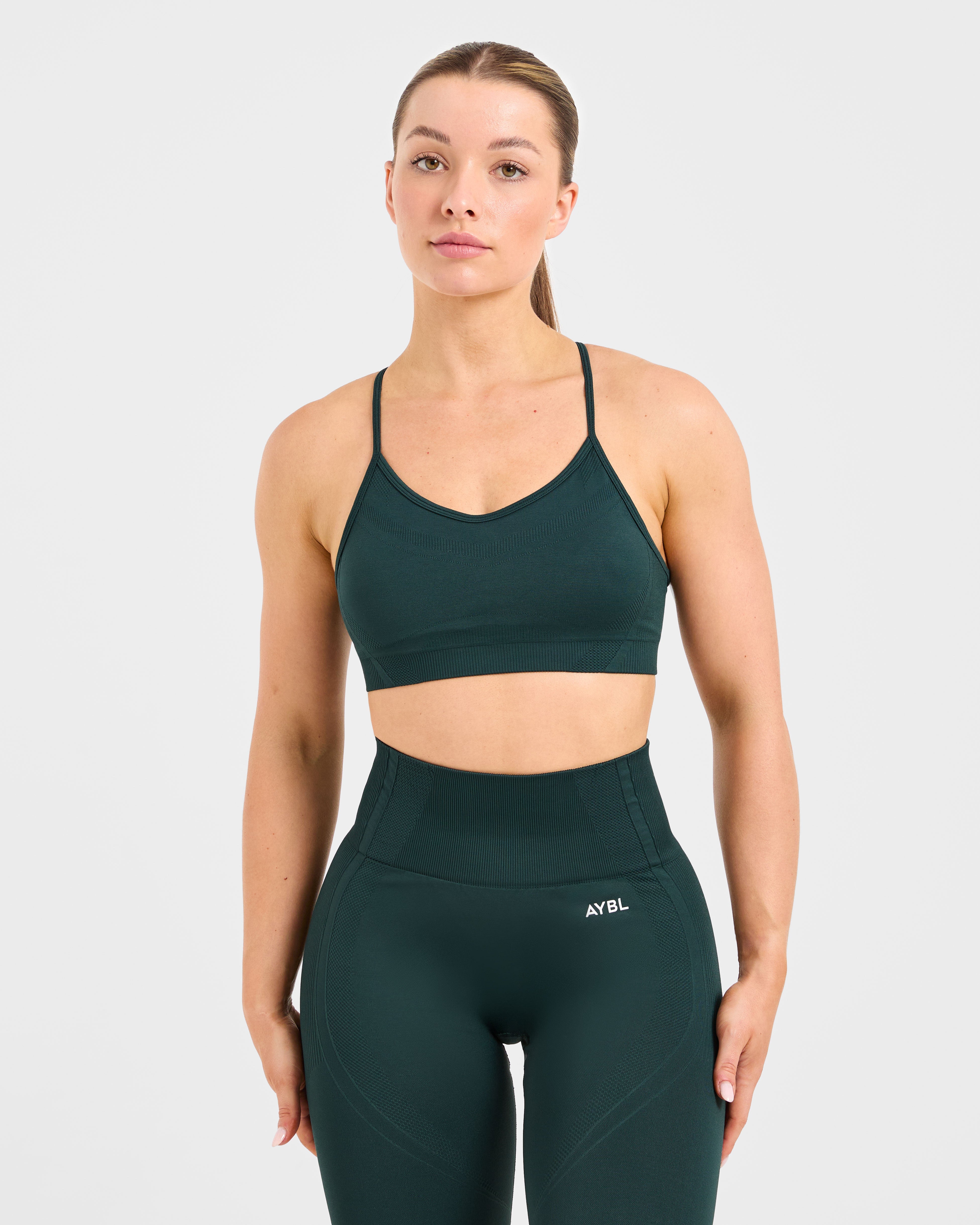 Balance V3 Sujetador Deportivo Sin Costuras con Tirantes - Verde Oscuro