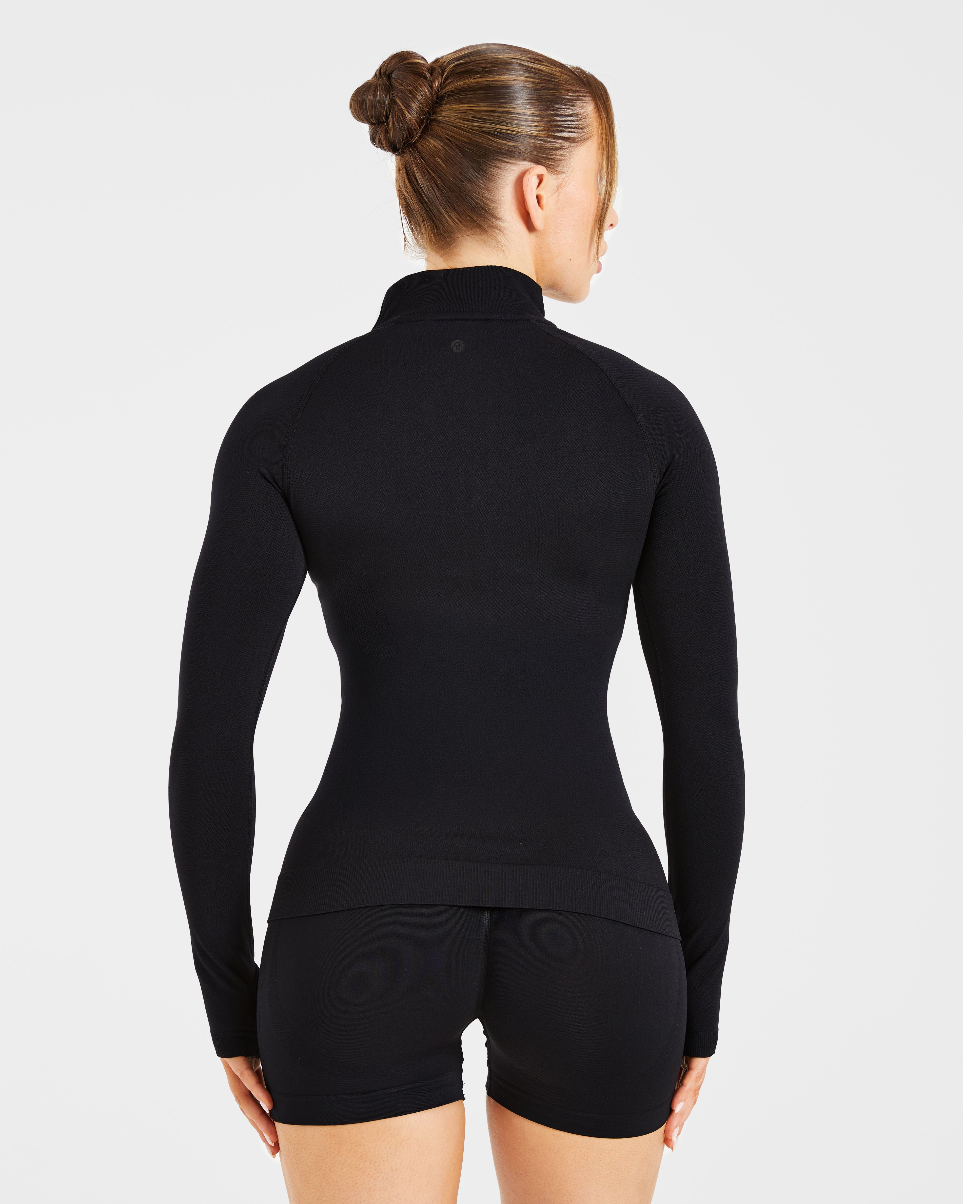 Essential Seamless 1/2 Zip Pullover - Negro