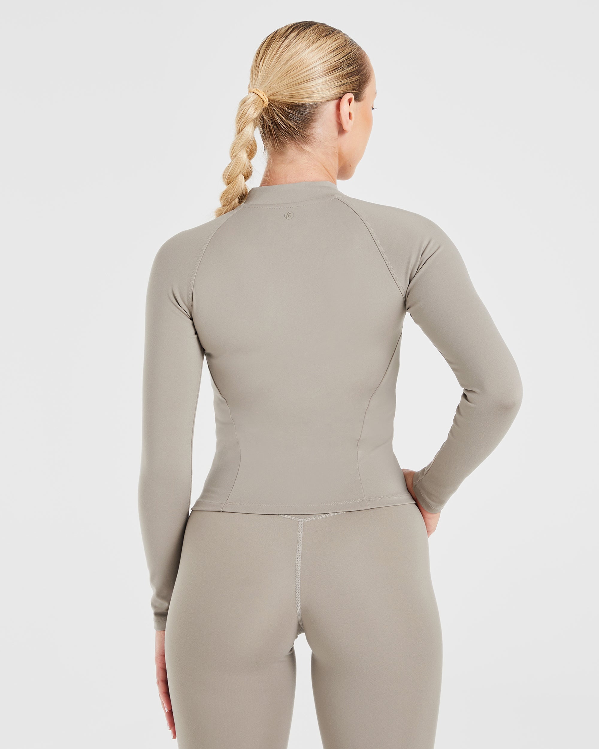 Chaqueta de Cierre con Zip Longline Staple - Taupe Suave