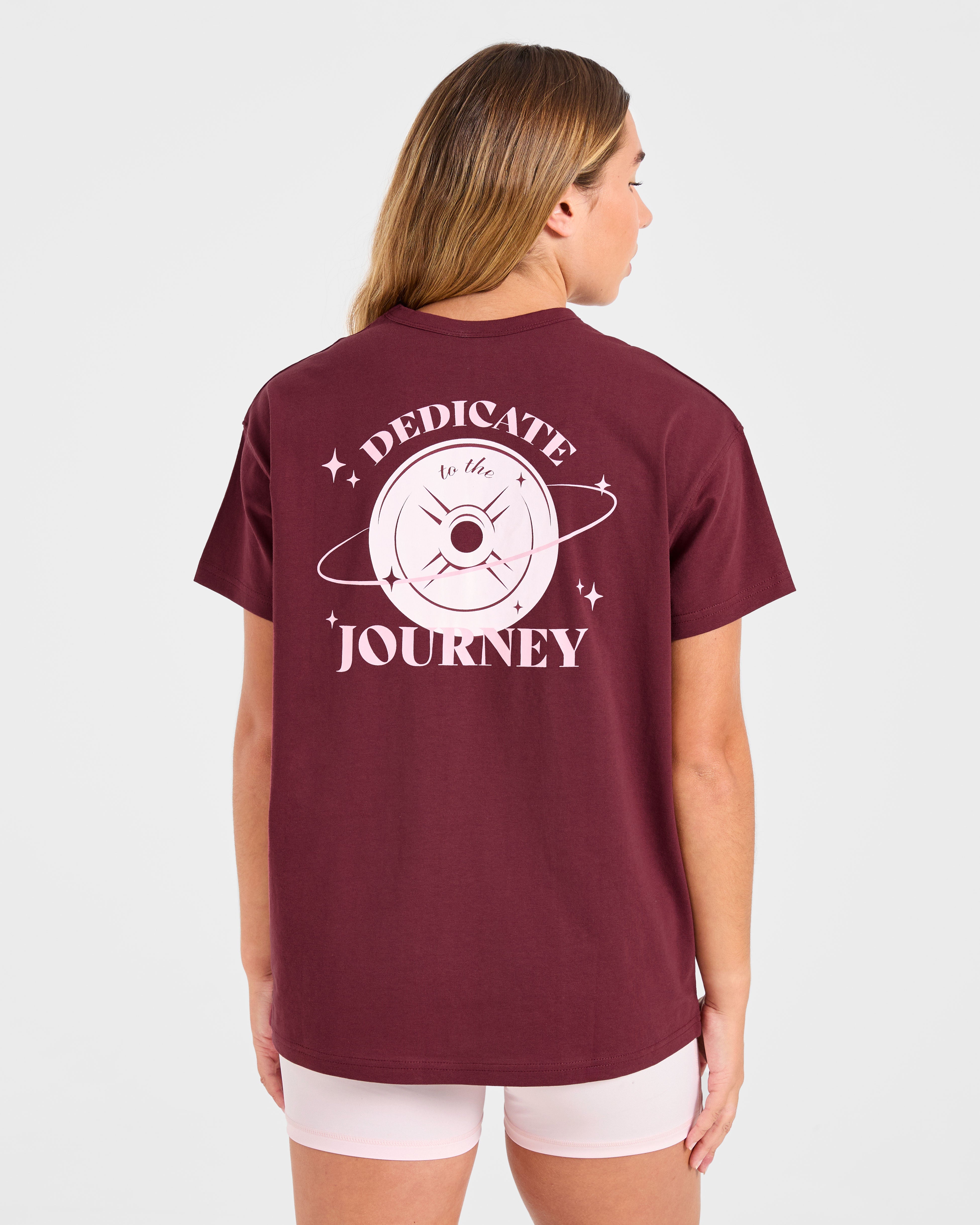 Camiseta Oversized Dedicate To The Journey - Burdeos