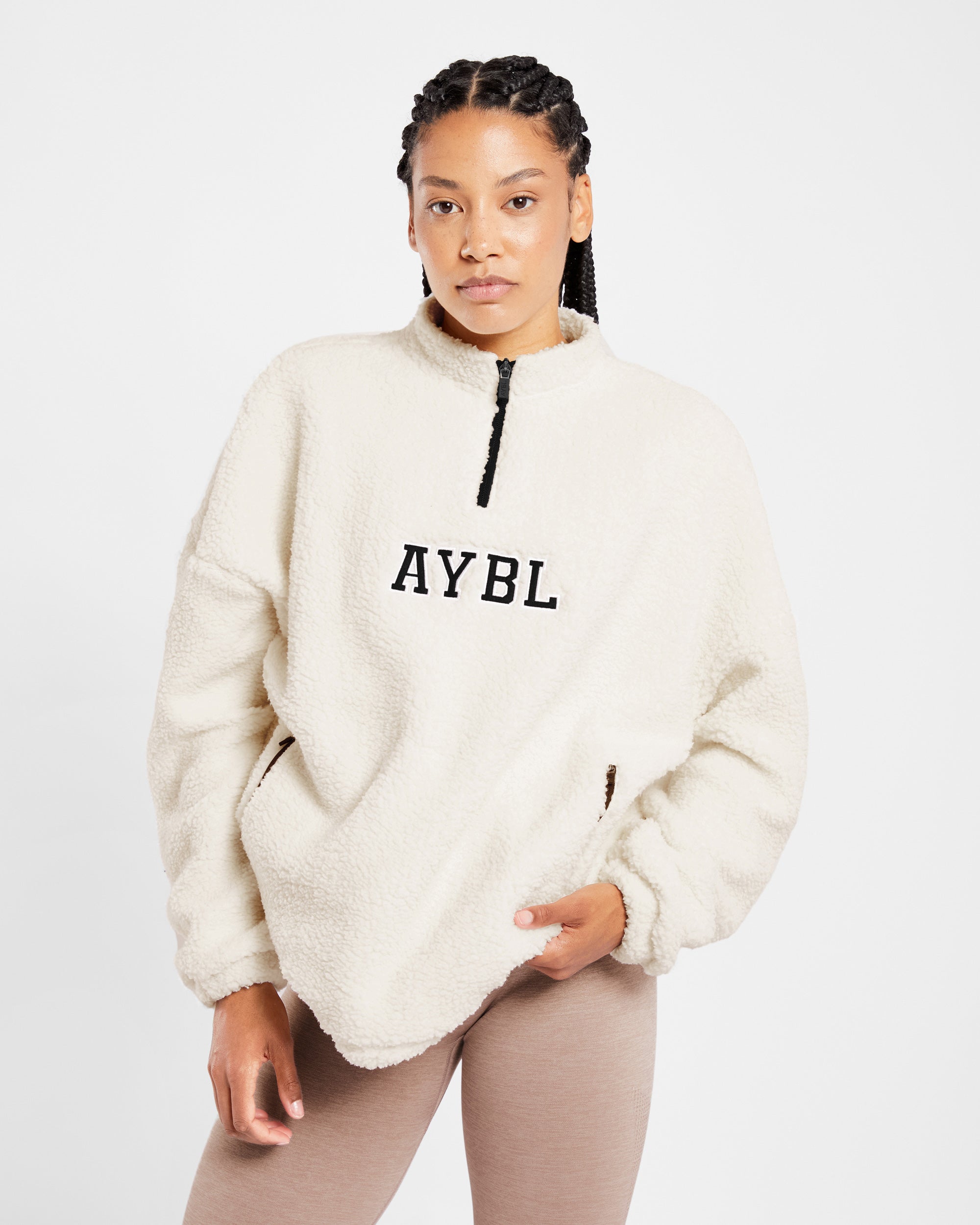 Felpa Oversized Varsity - Crema