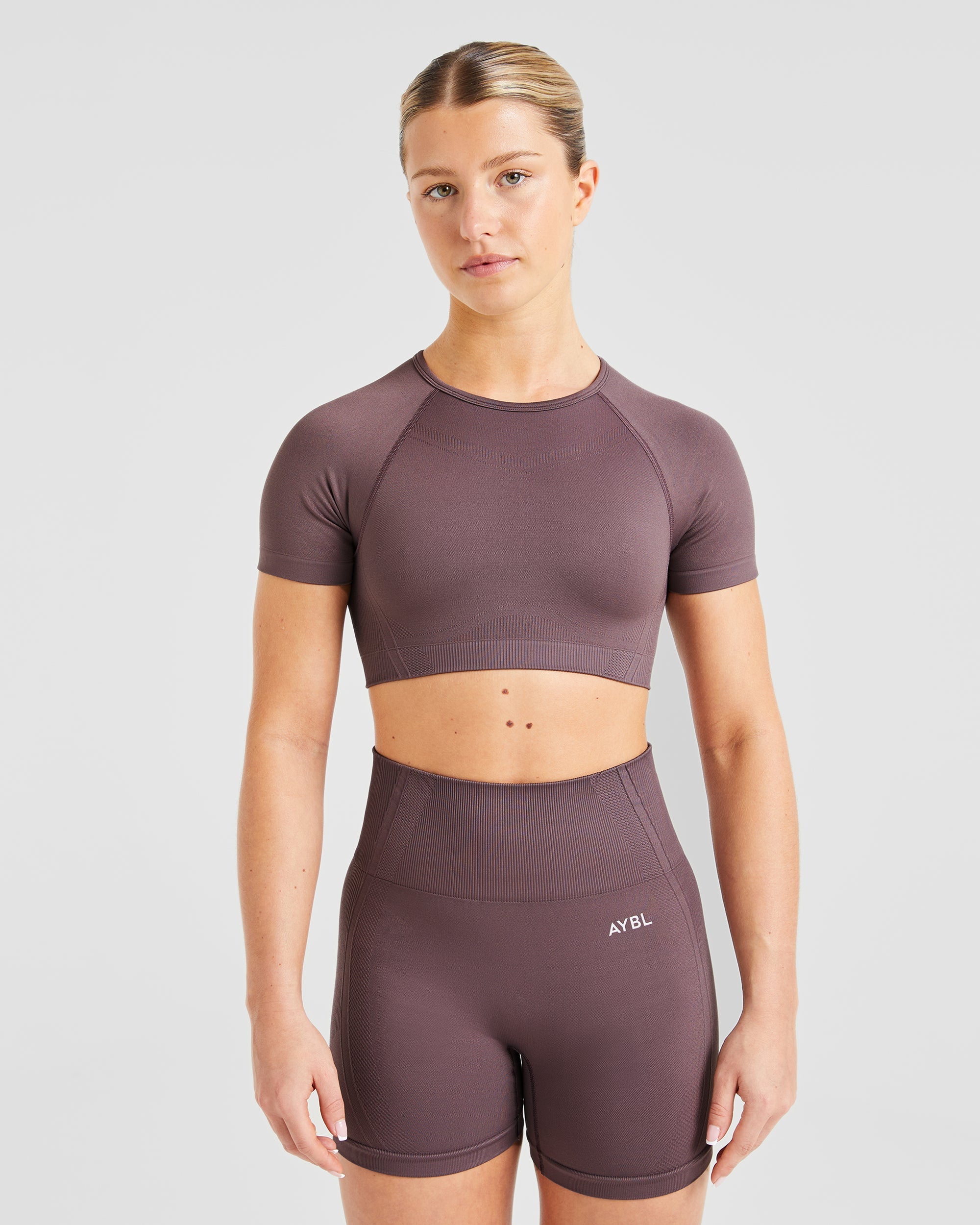 Crop Top Sin Costuras Balance V3 - Grano de Café