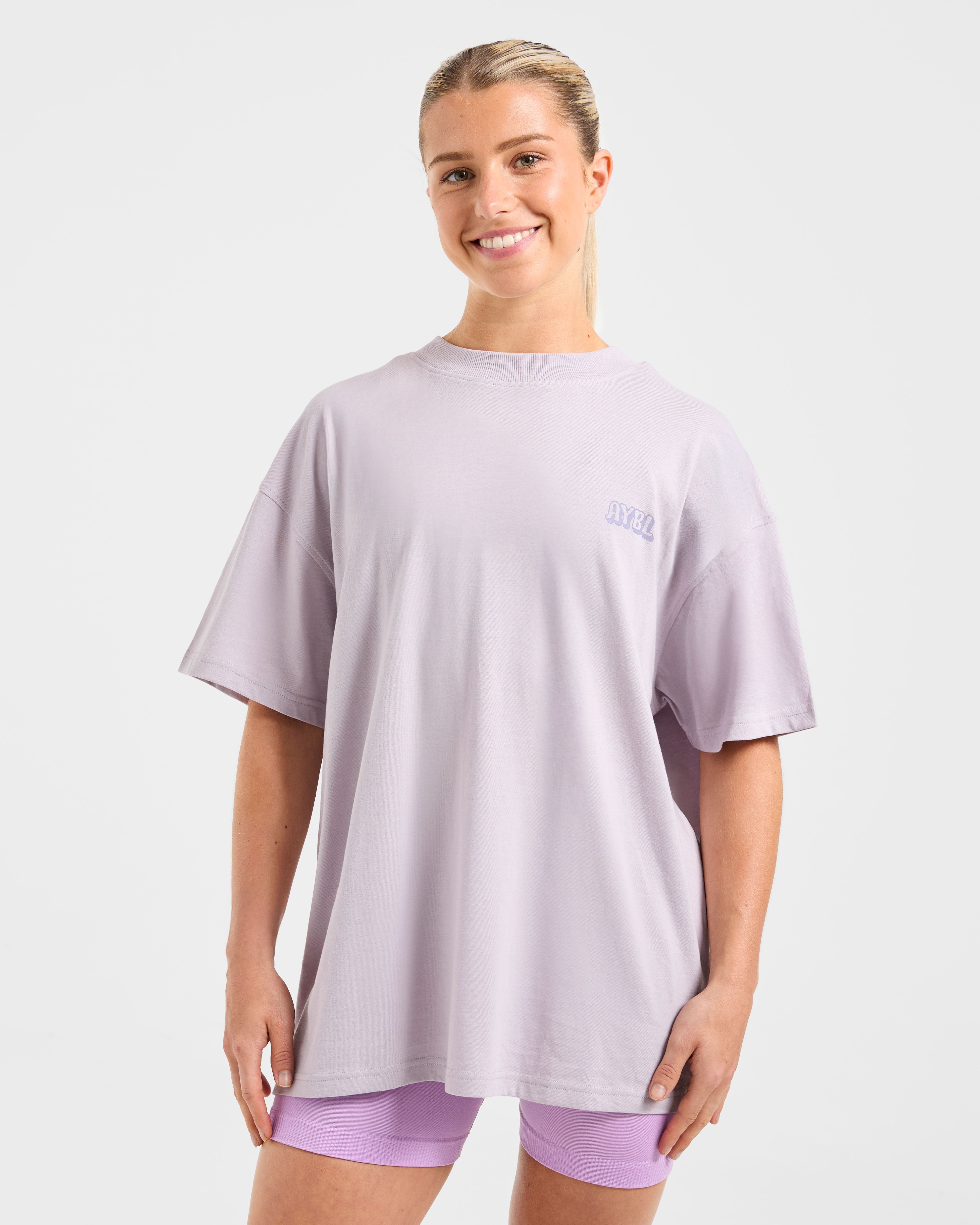 Camiseta Oversized Gym Girl Era - Morado