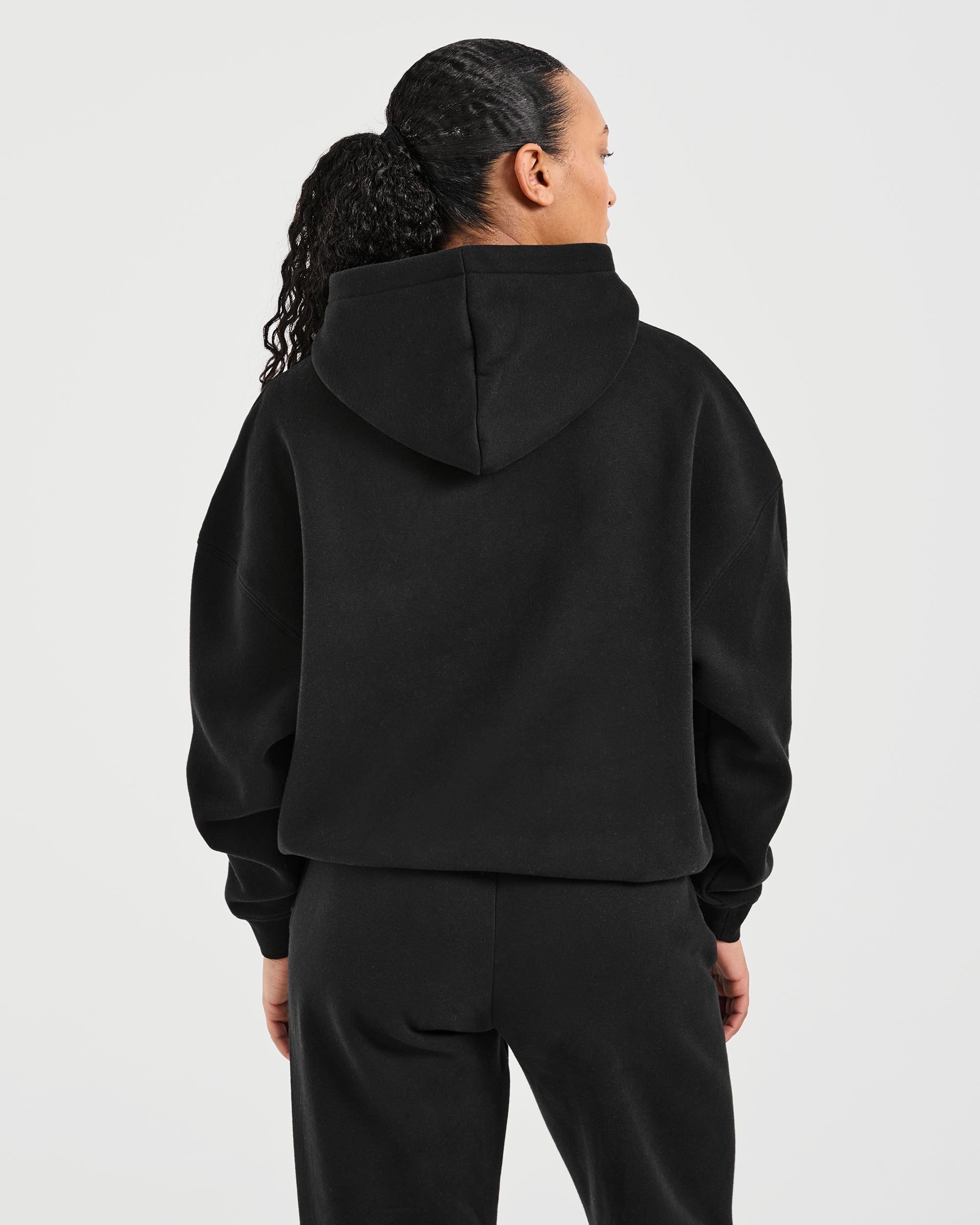 Chándal Clásico de Piel Suave con Capucha - Negro