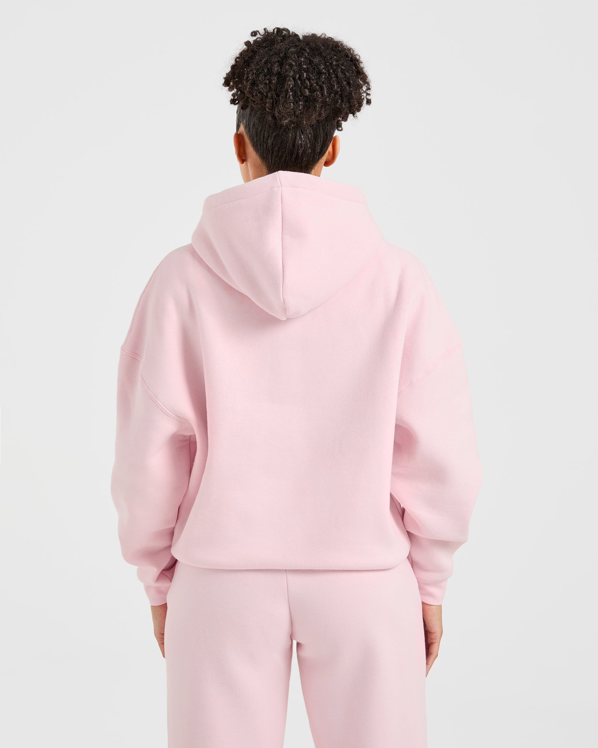 Sudadera Clásica Acolchada de Tamaño Grande - Rosa Pastel