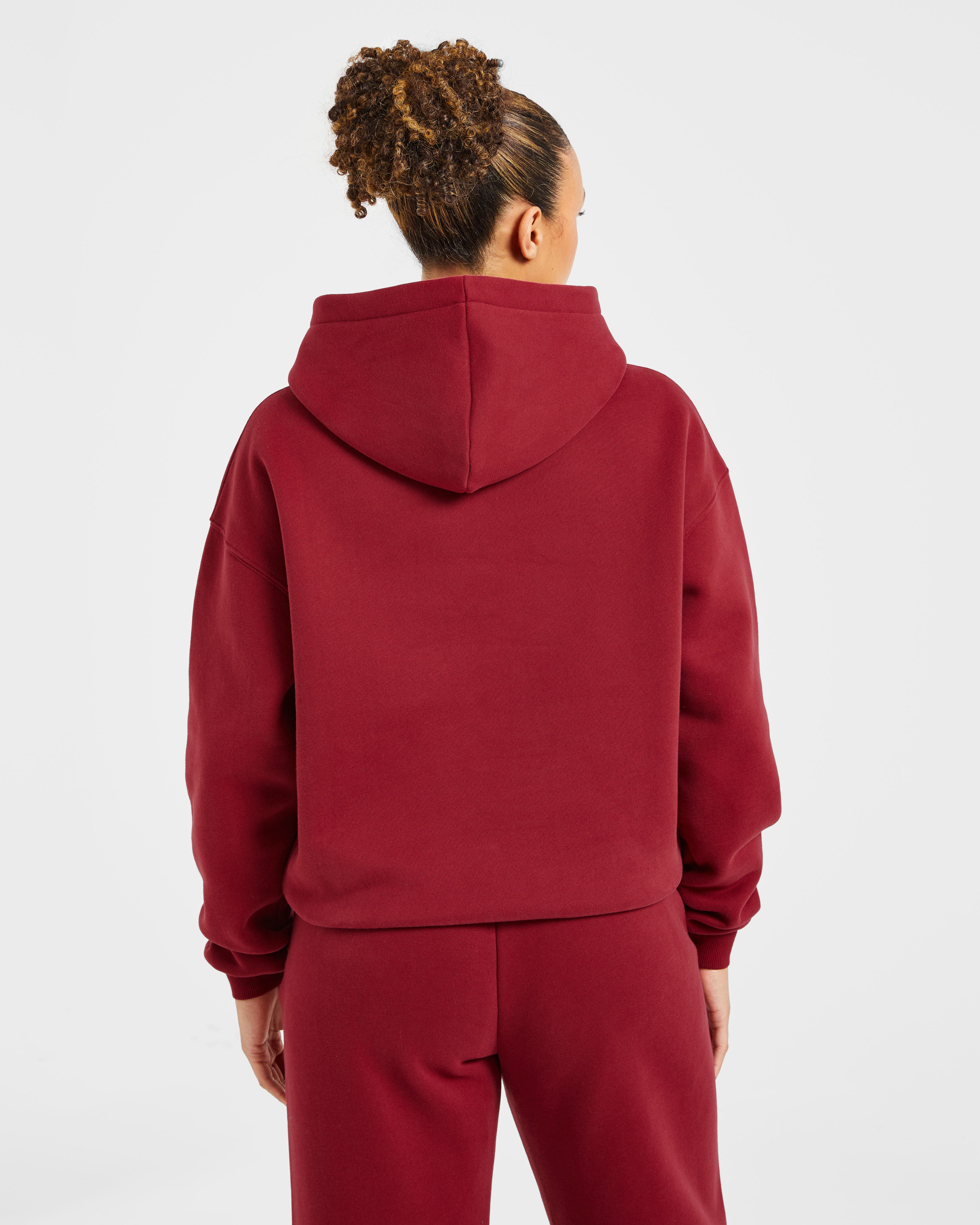 Sudadera Oversized con Dibujo Deportivo AYBL - Burdeos