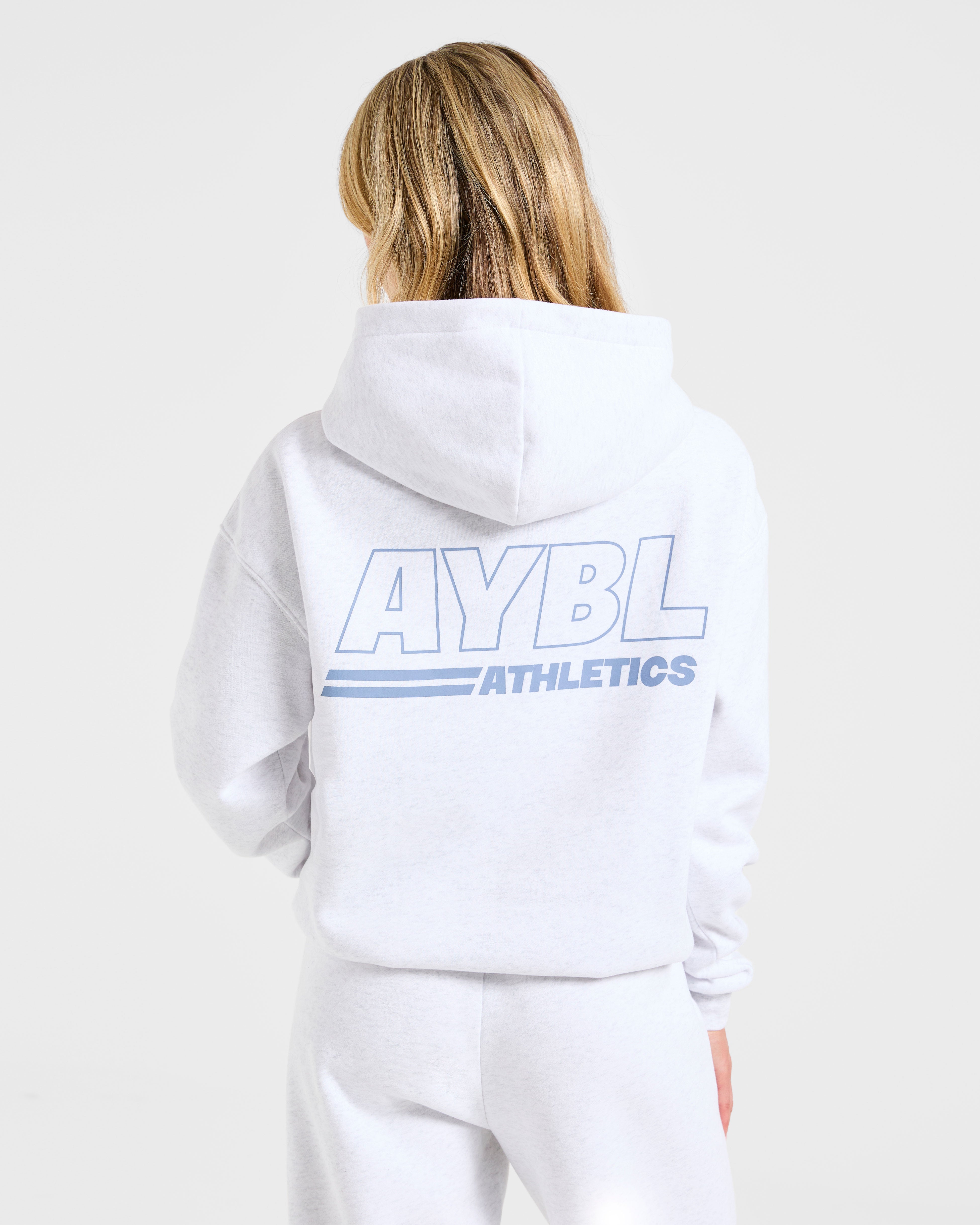 Sudadera Oversized para Atletismo - Gris Helecho/Azul Pizarra