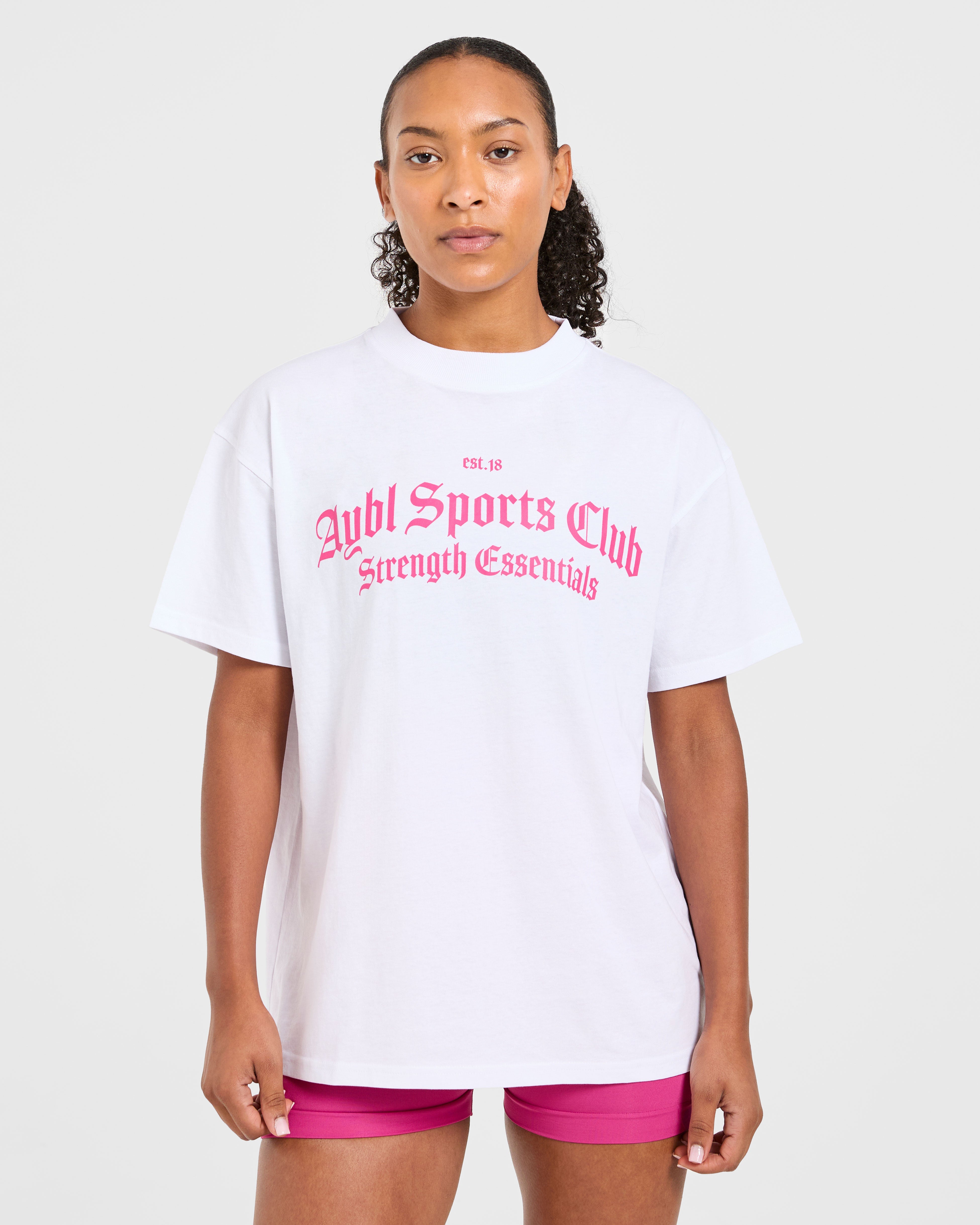 Camiseta Oversized Gothic de Sports Club - Blanco/Rosa