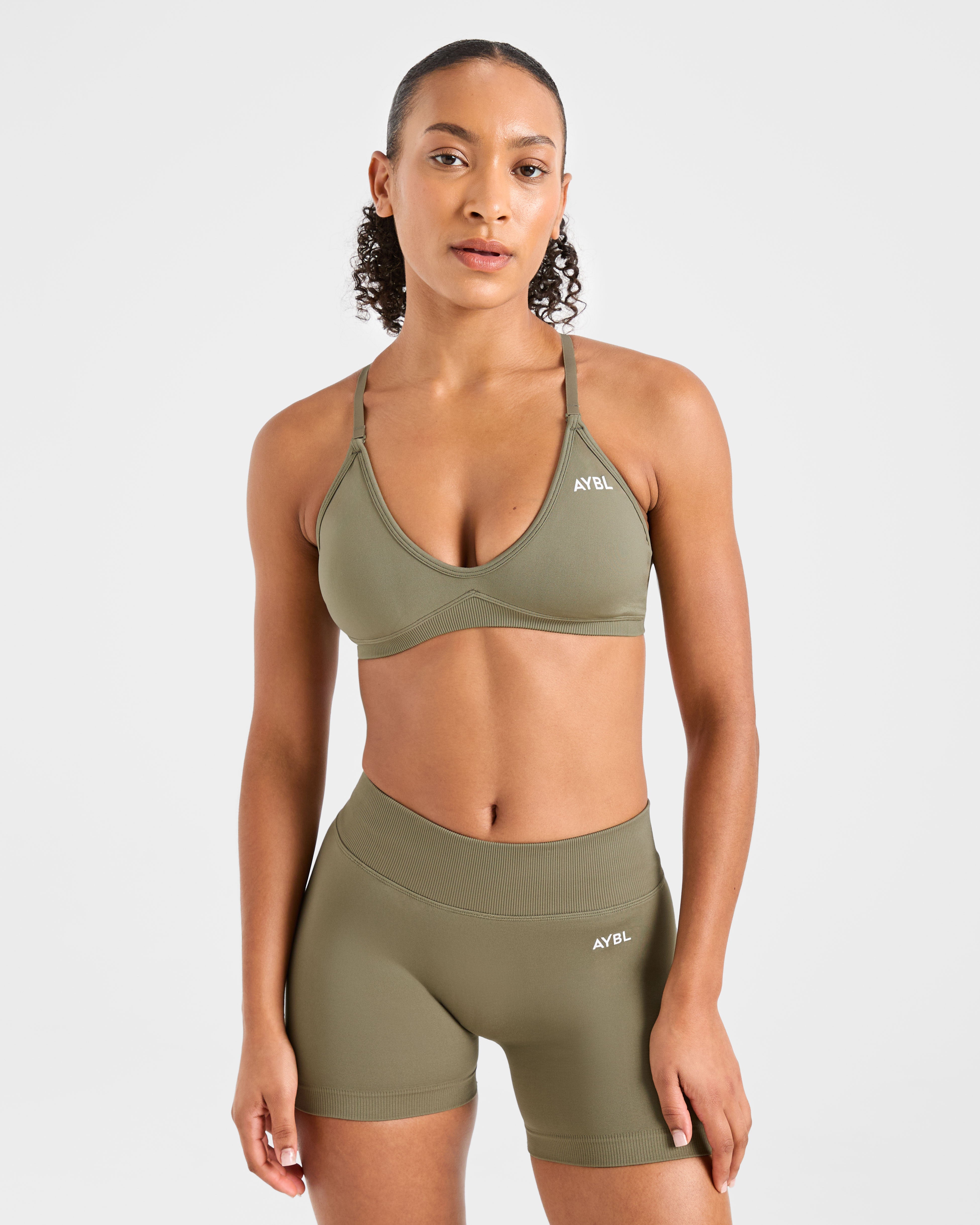 Adapt Sports Bra sin costuras con tirantes - Oliva suave