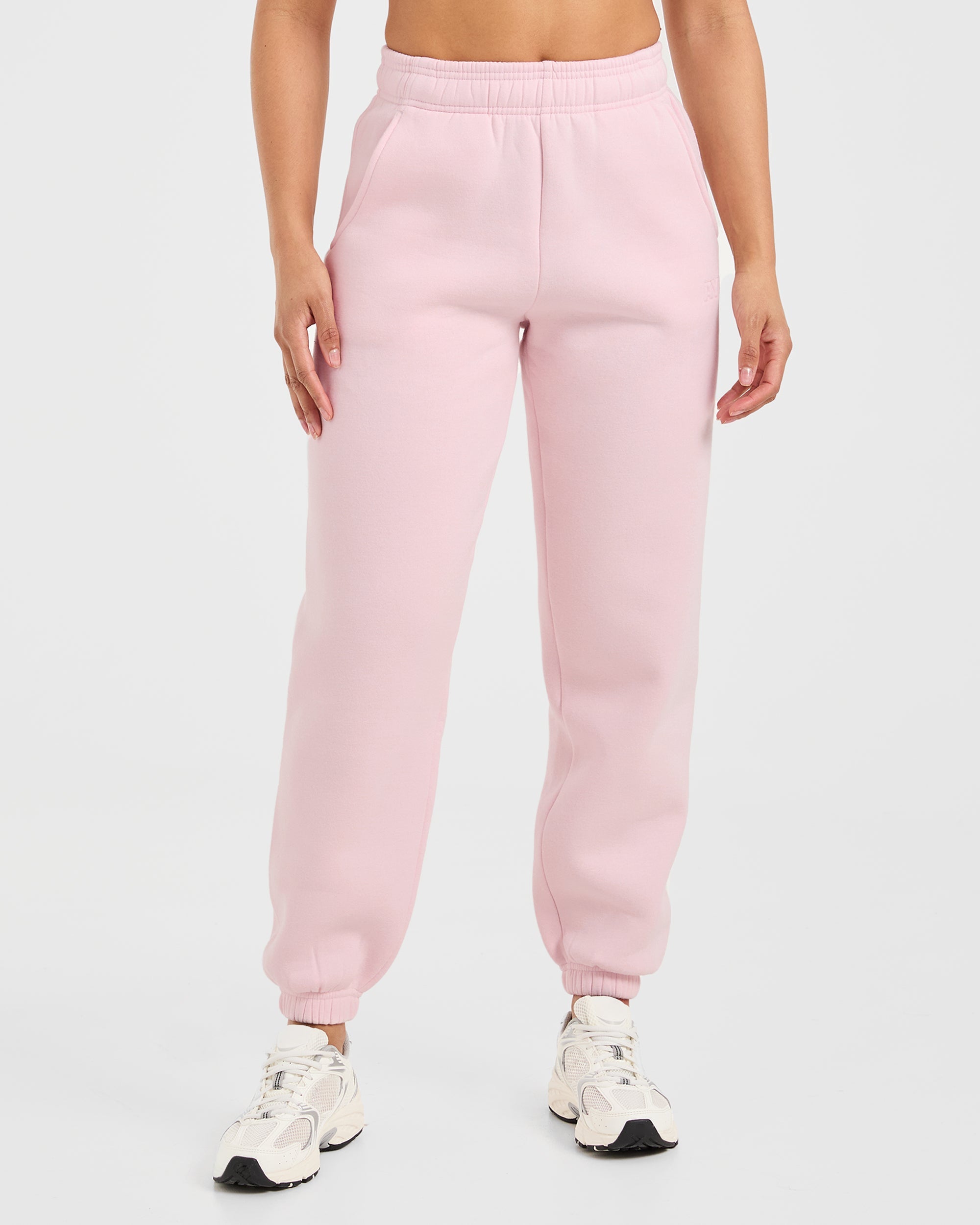 Pantalones Jogger Clásicos de Pelo Suave y Amplios - Rosa Pastel