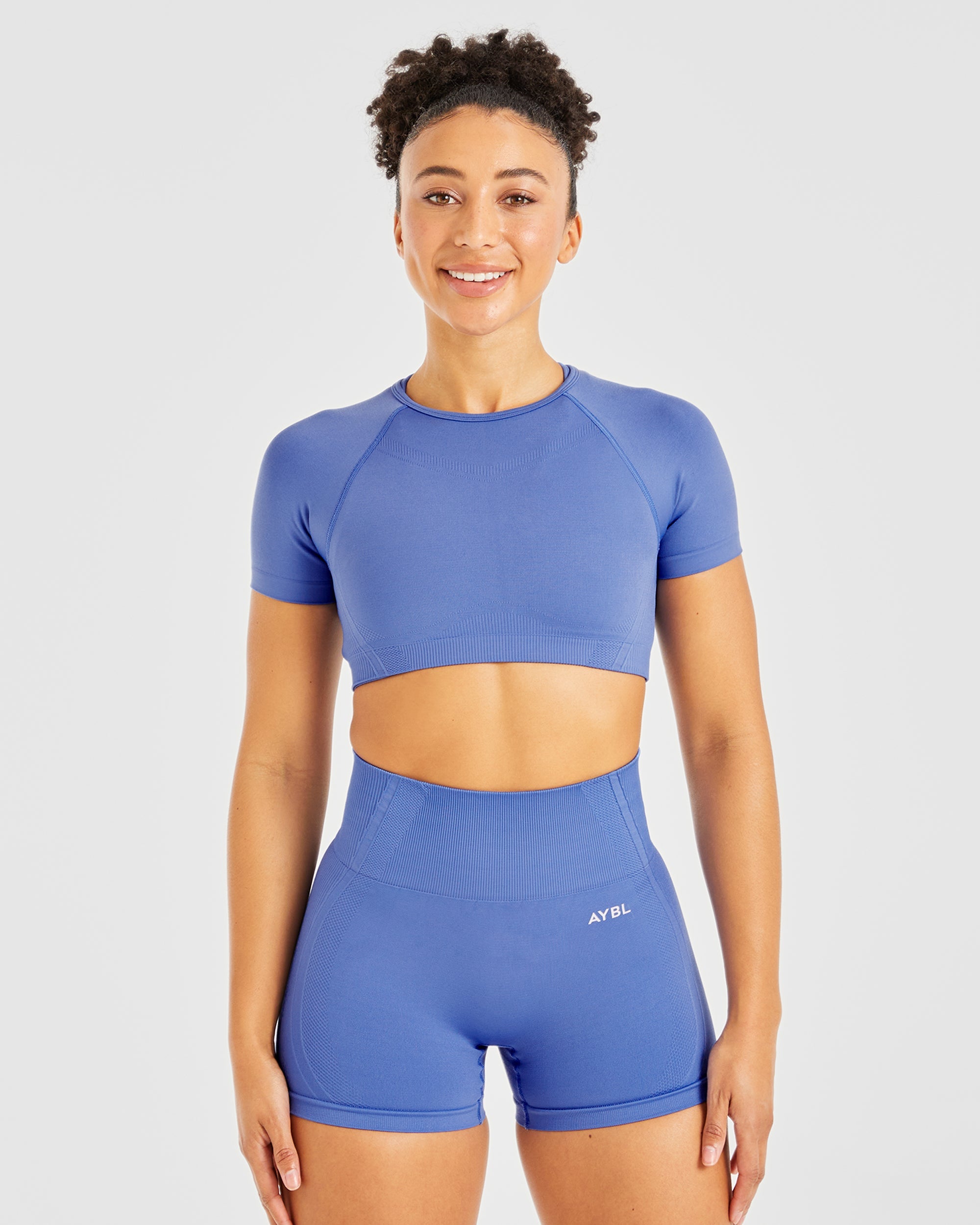 Crop Top Sin Costuras Balance V3 - Cobalto Brillante