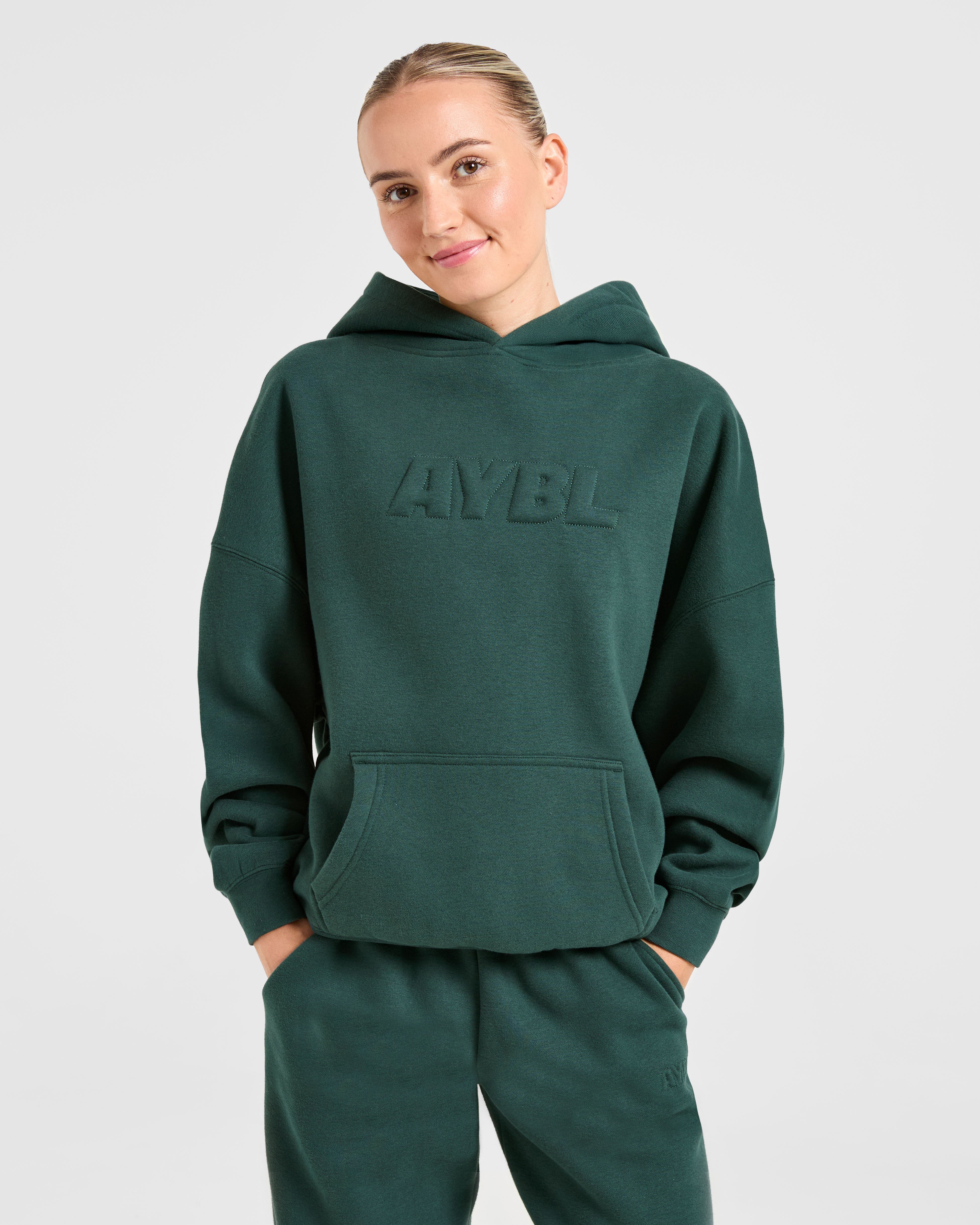 Sudadera Clásica Acolchada Grande - Verde Pino