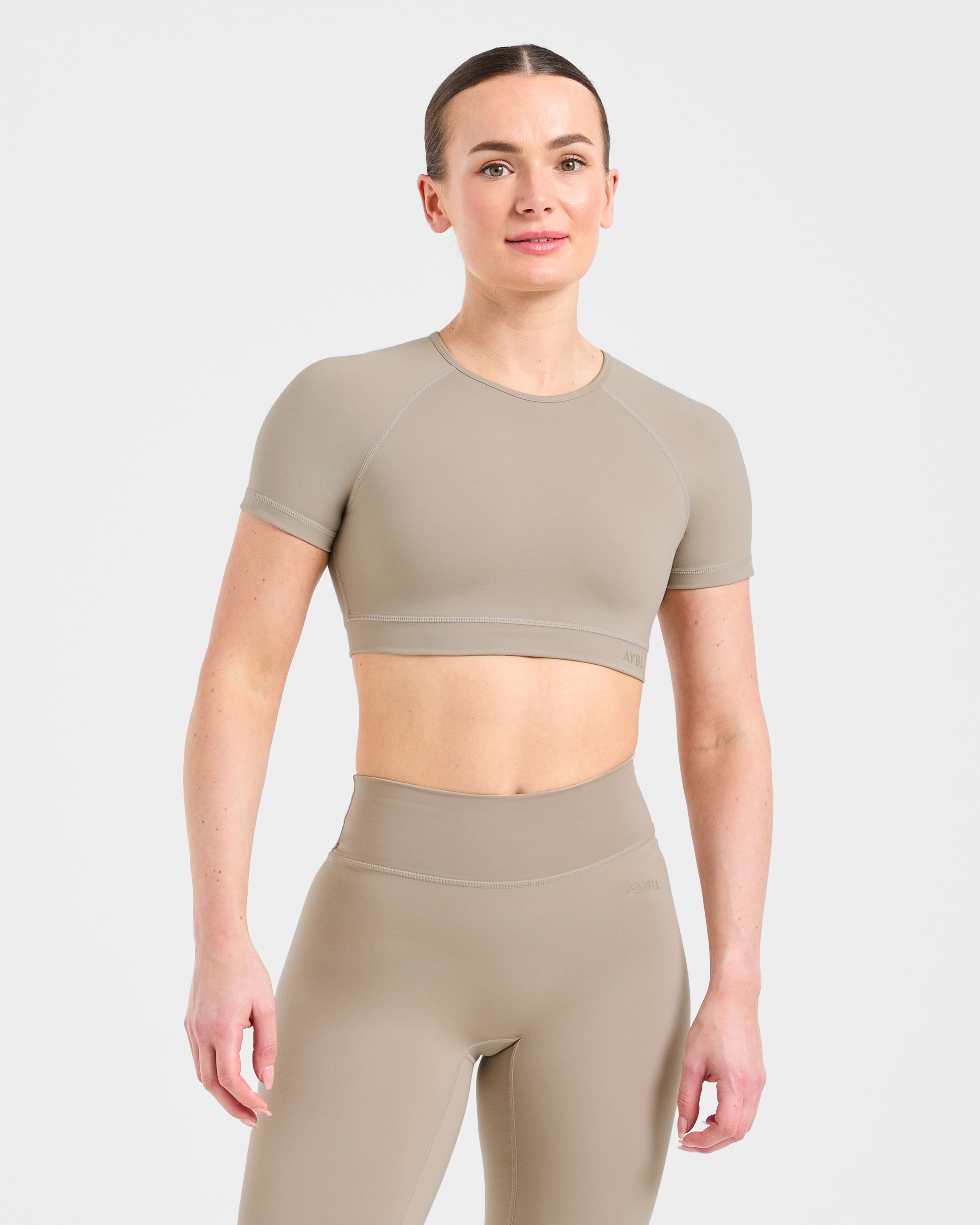 Crop Top Fundamental - Taupe Apagado