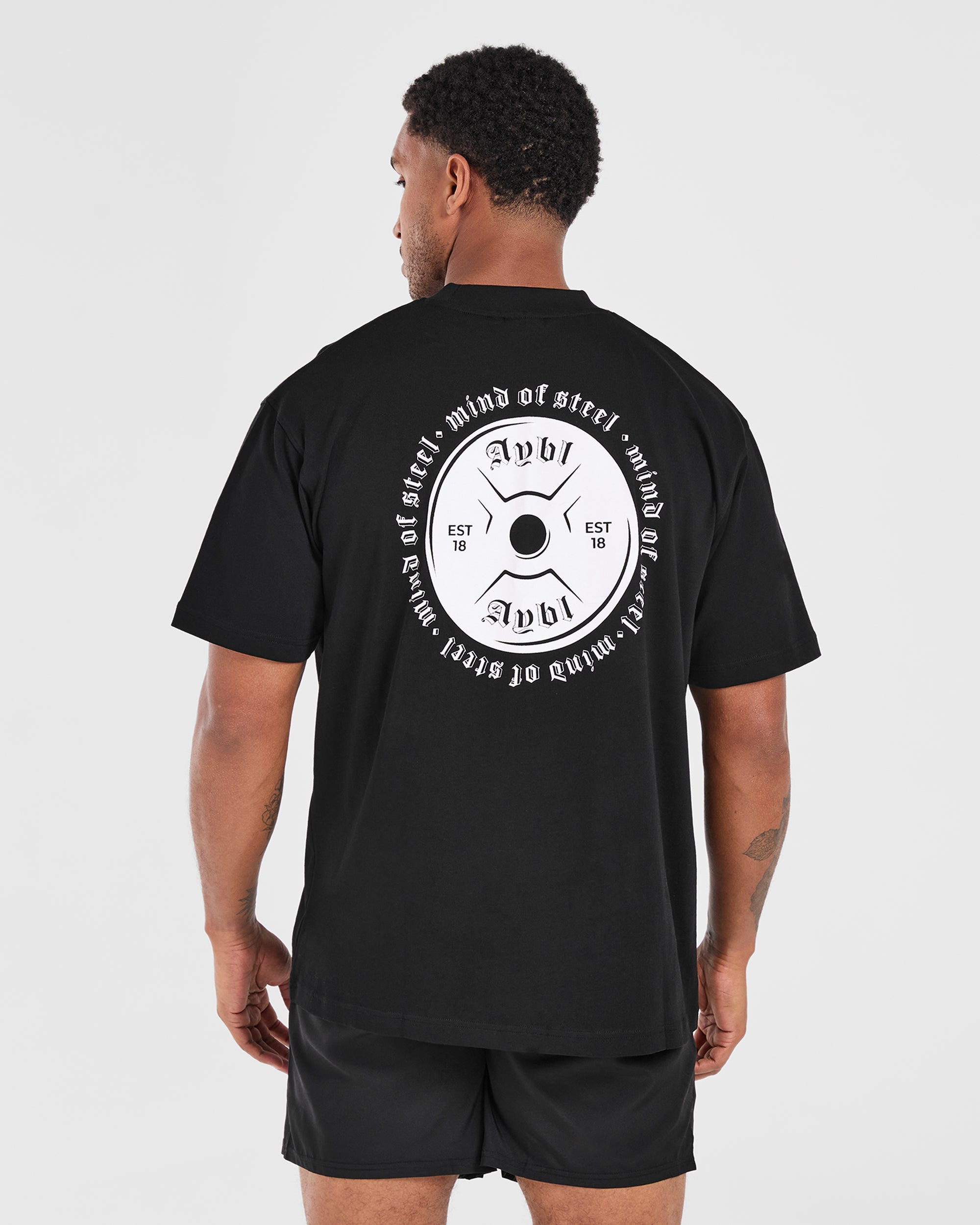 Camiseta Oversized Mind of Steel - Negro