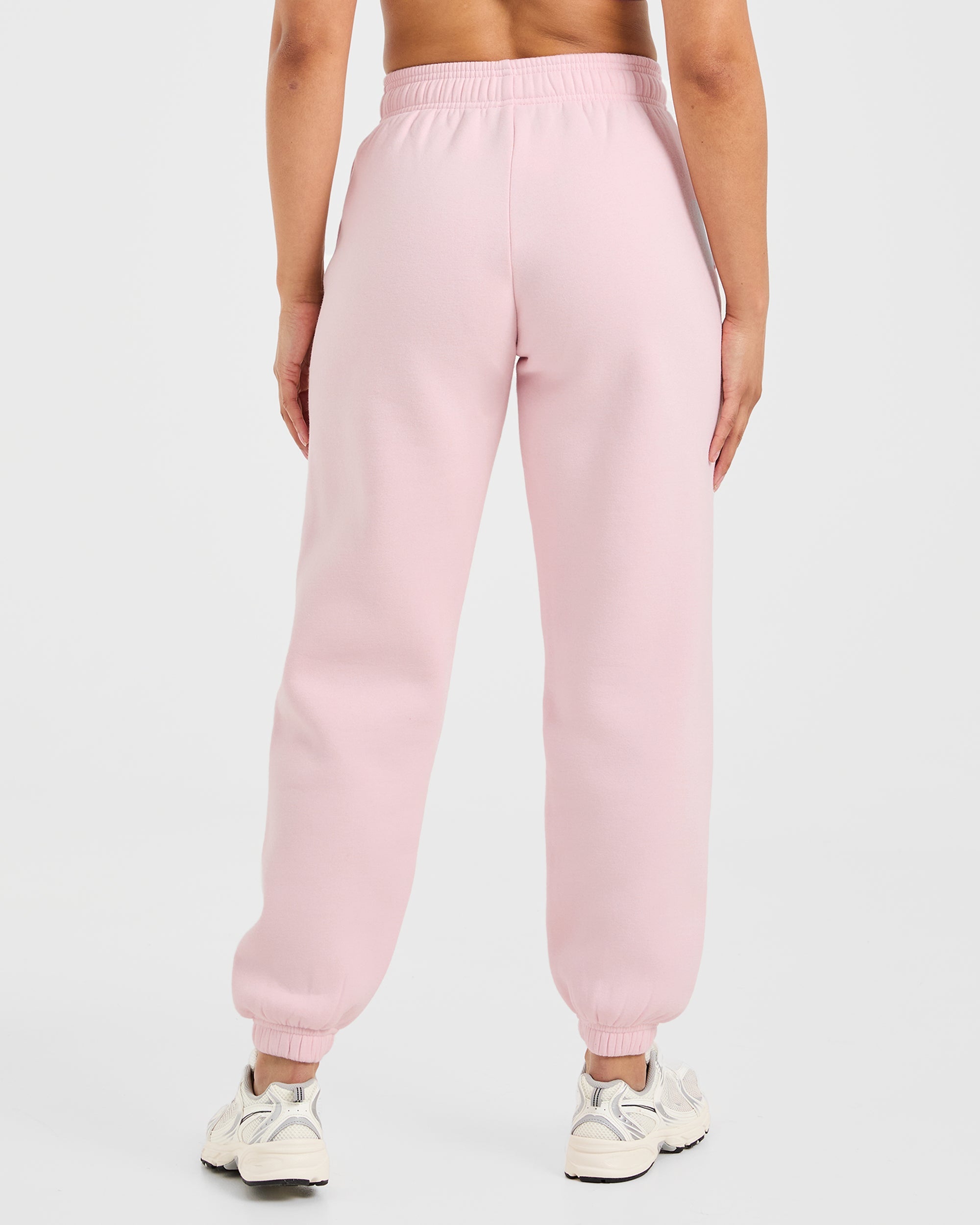 Pantalones Jogger Clásicos de Pelo Suave y Amplios - Rosa Pastel