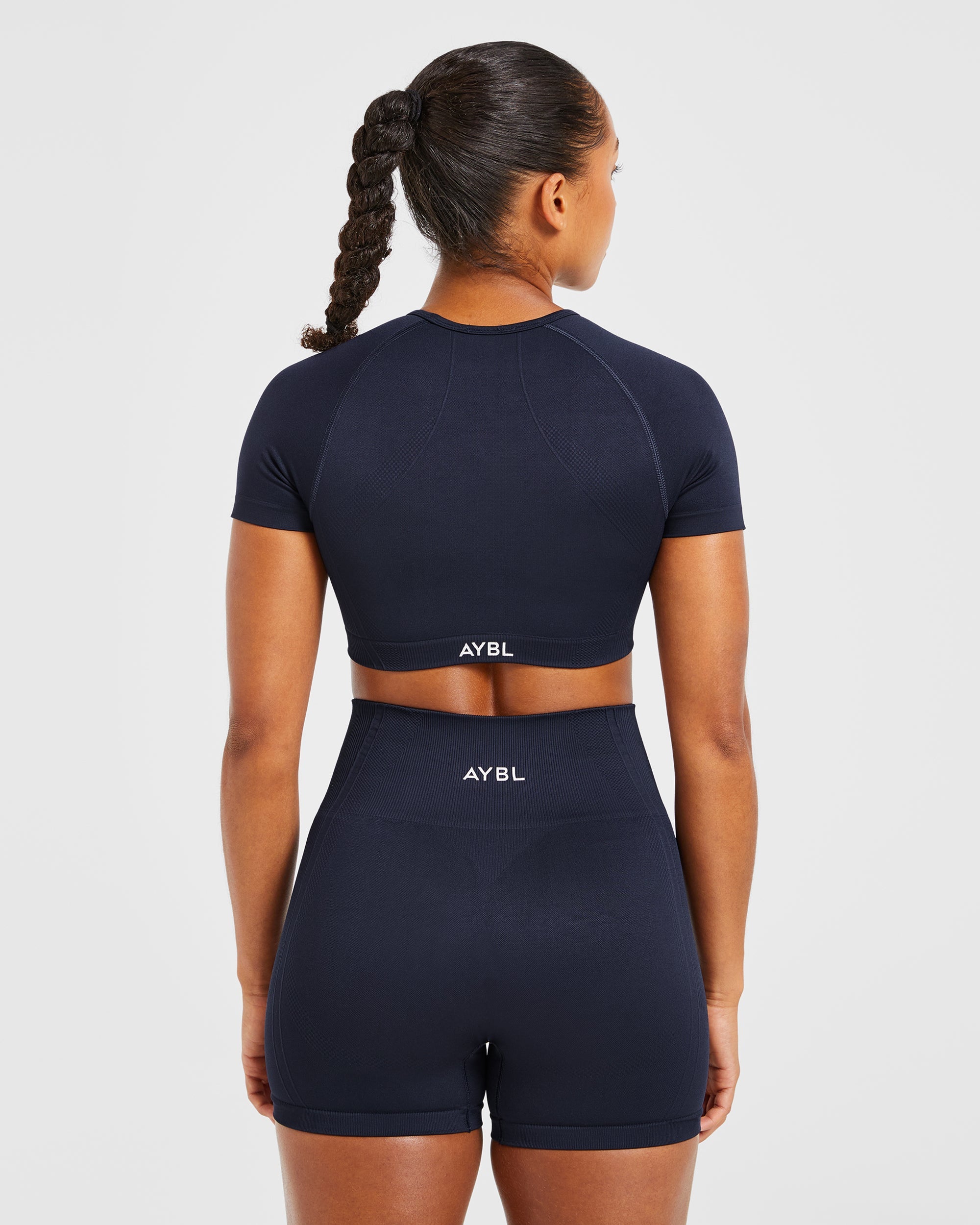 Crop Top Sin Costuras Balance V3 - Azul Marino