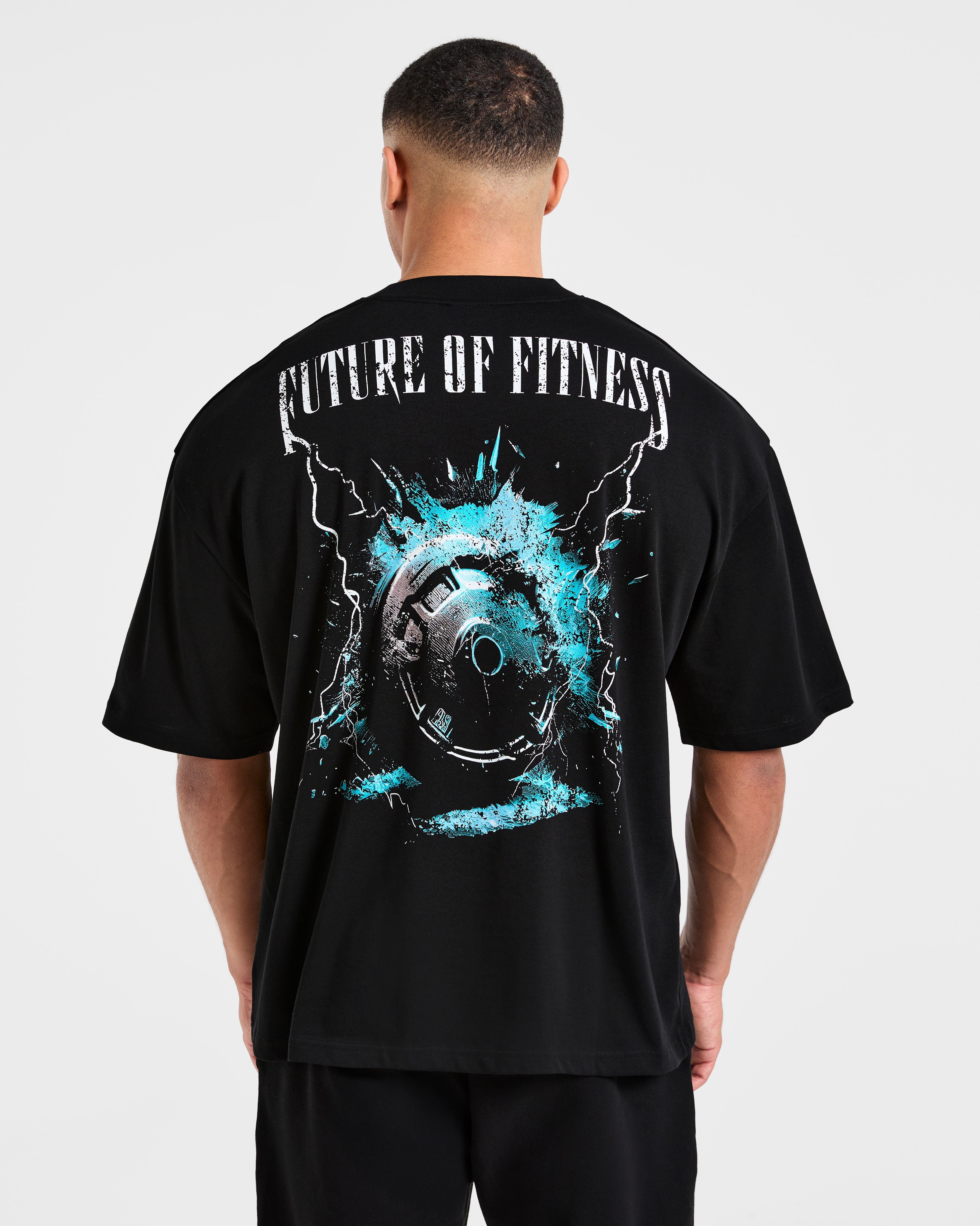 Camiseta Oversized Breaking Weights - Negro