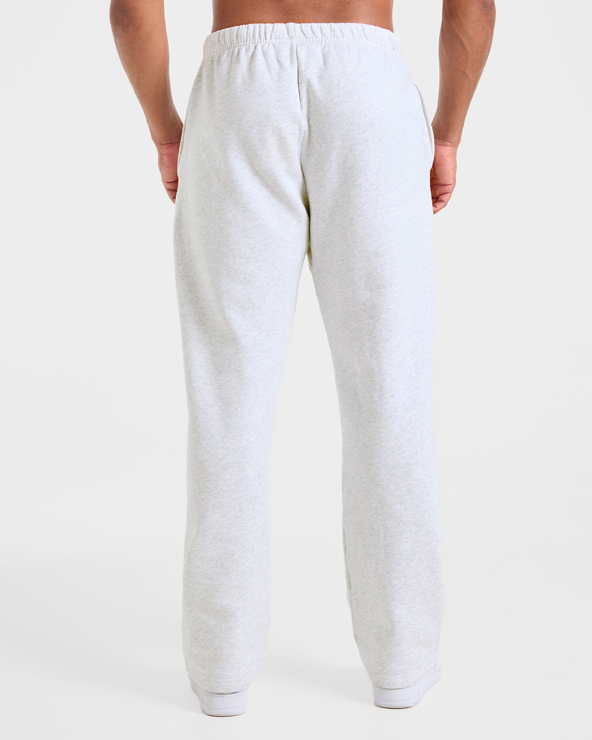 Jogger Oversized de Pierna Recta Esencial - Gris Marfil
