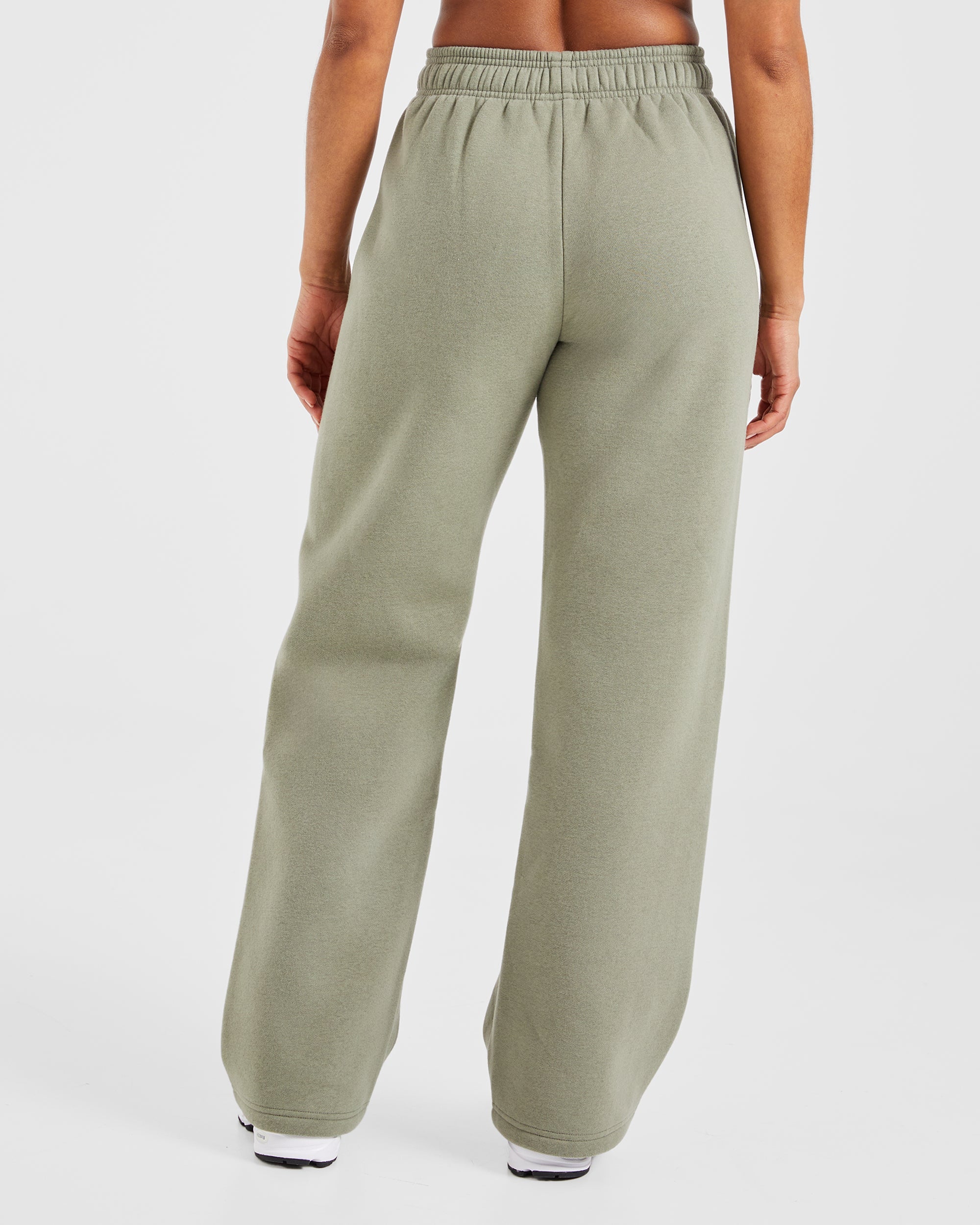 Pantalones Jogger de Pista Deportiva con Pierna Recta y Corte Amplio - Olivo Apagado