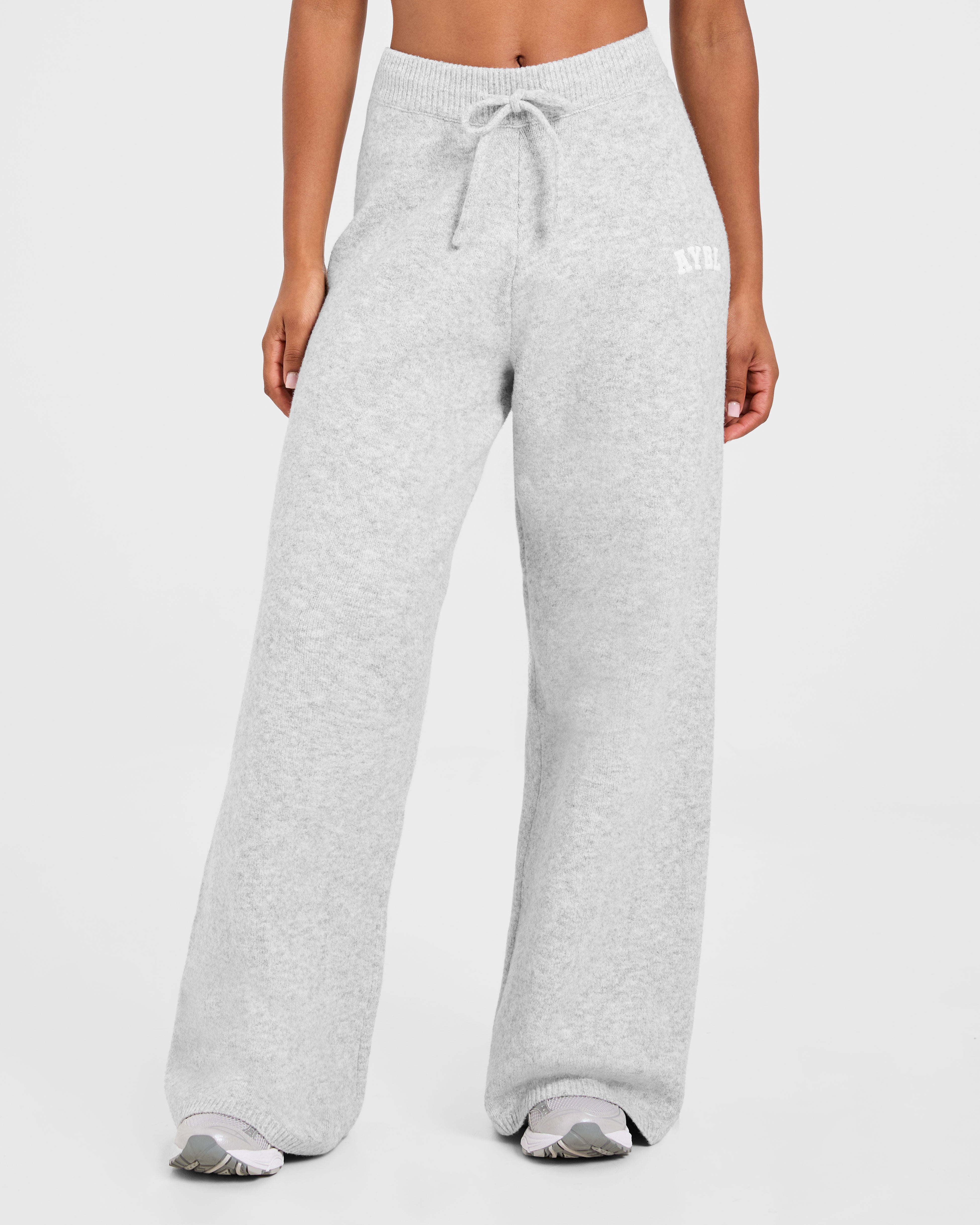Pantalones Jogger Oversized de Punto Varsity - Gris