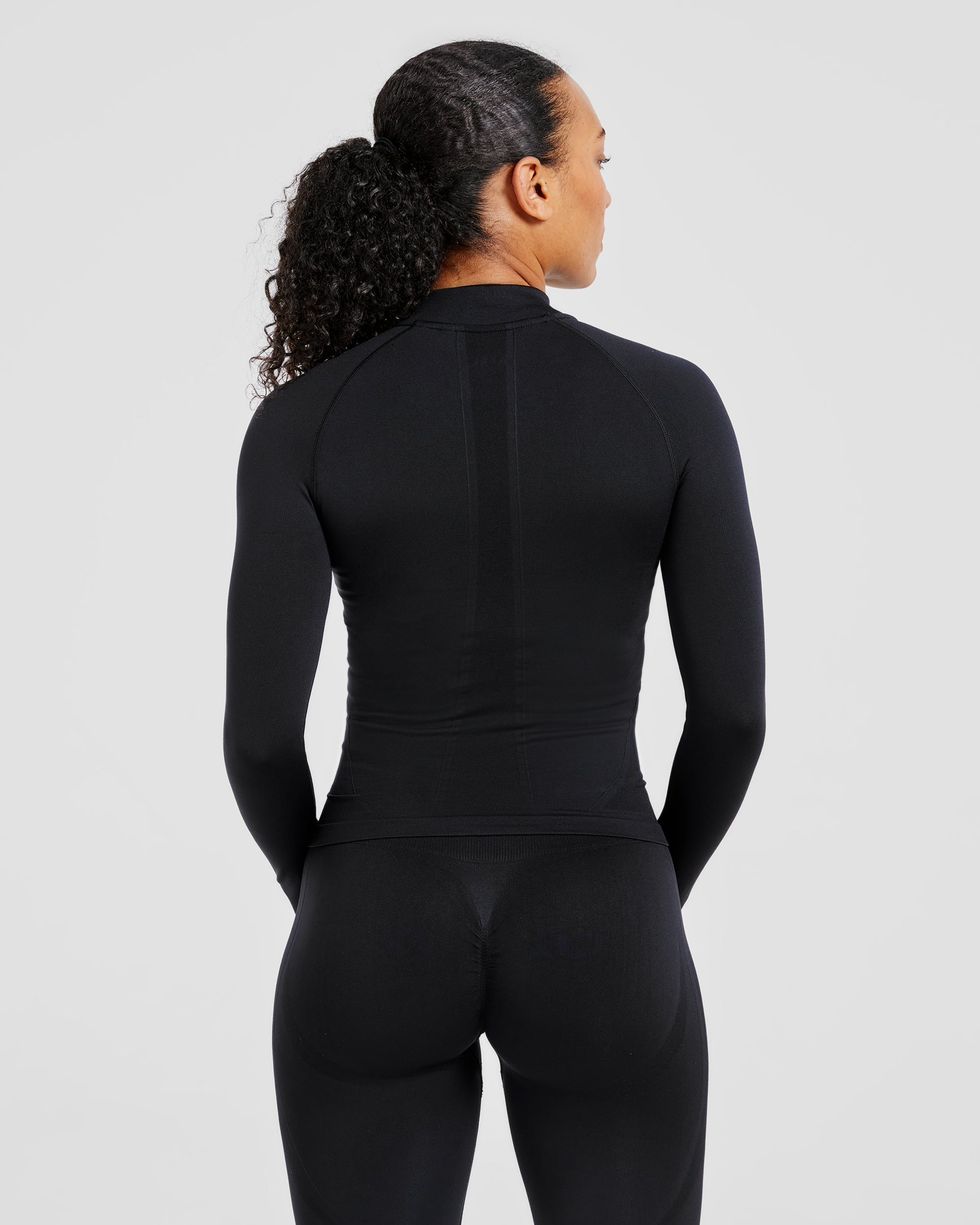 Empower Chaqueta de Cierre Completo Sin Costuras - Negro