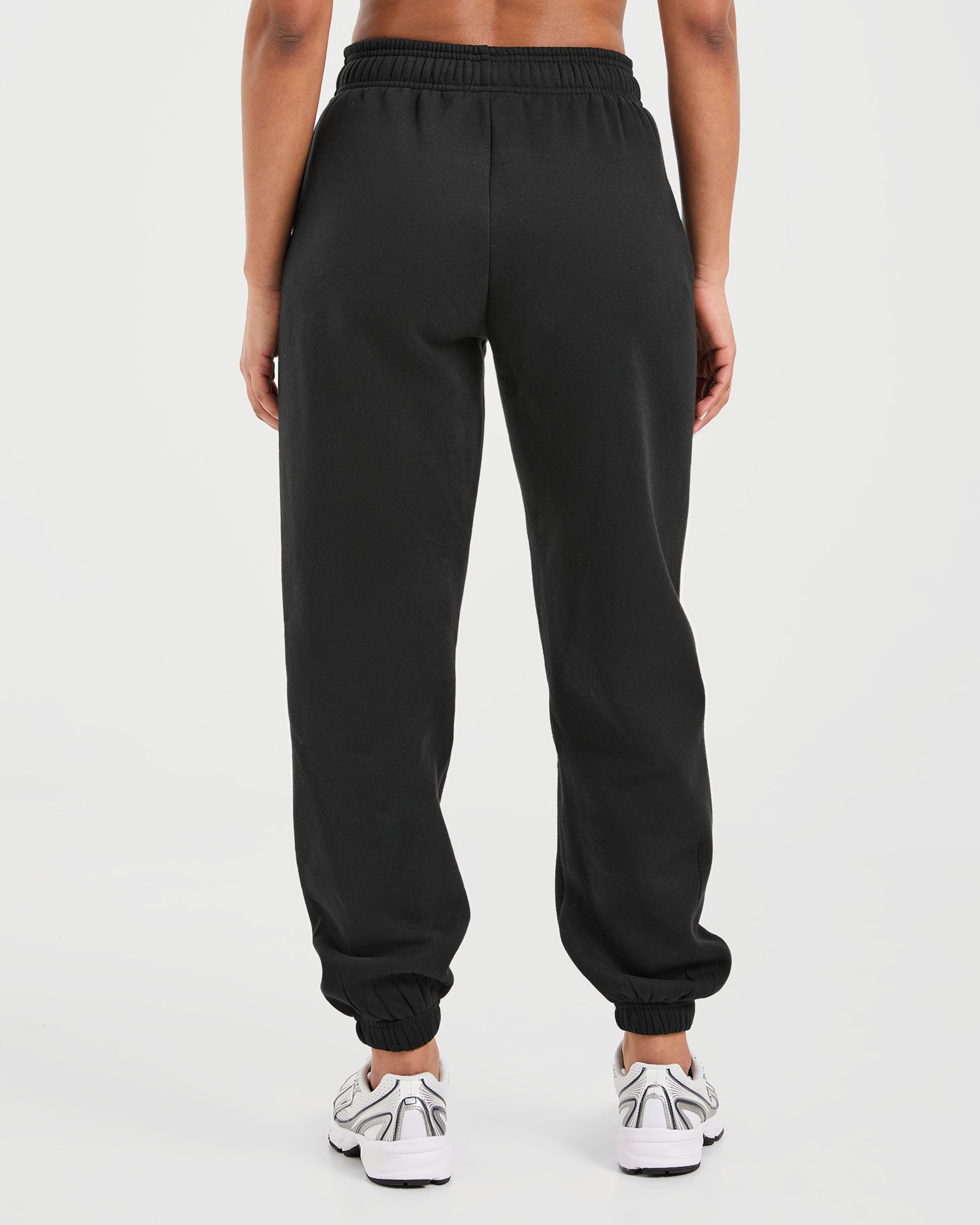 Pantalones Jogger Clásicos de Felpa Grande - Negro