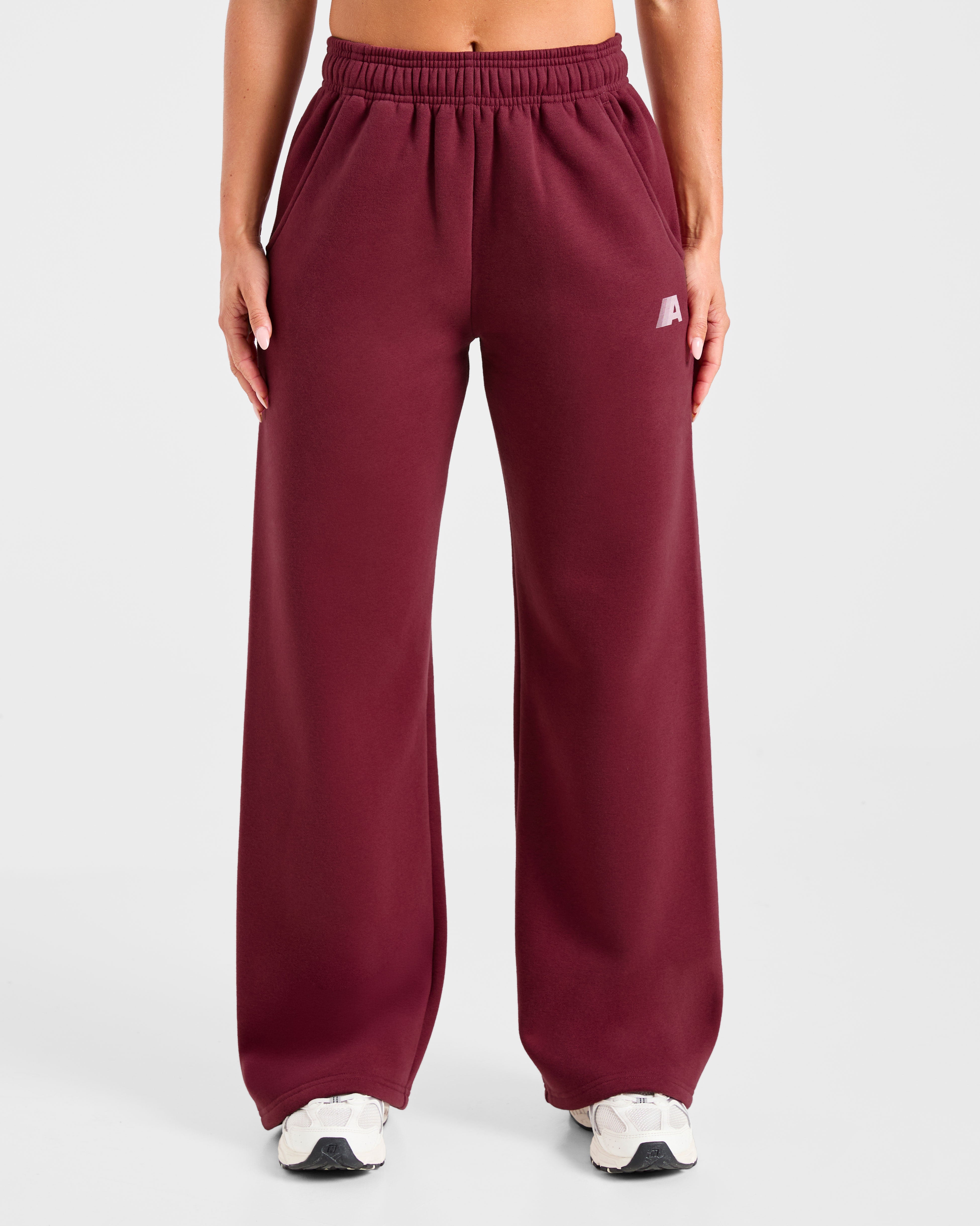 Pantalones de chándal Retro Athletics de pierna recta amplia - Raspberry profundo/Rosa