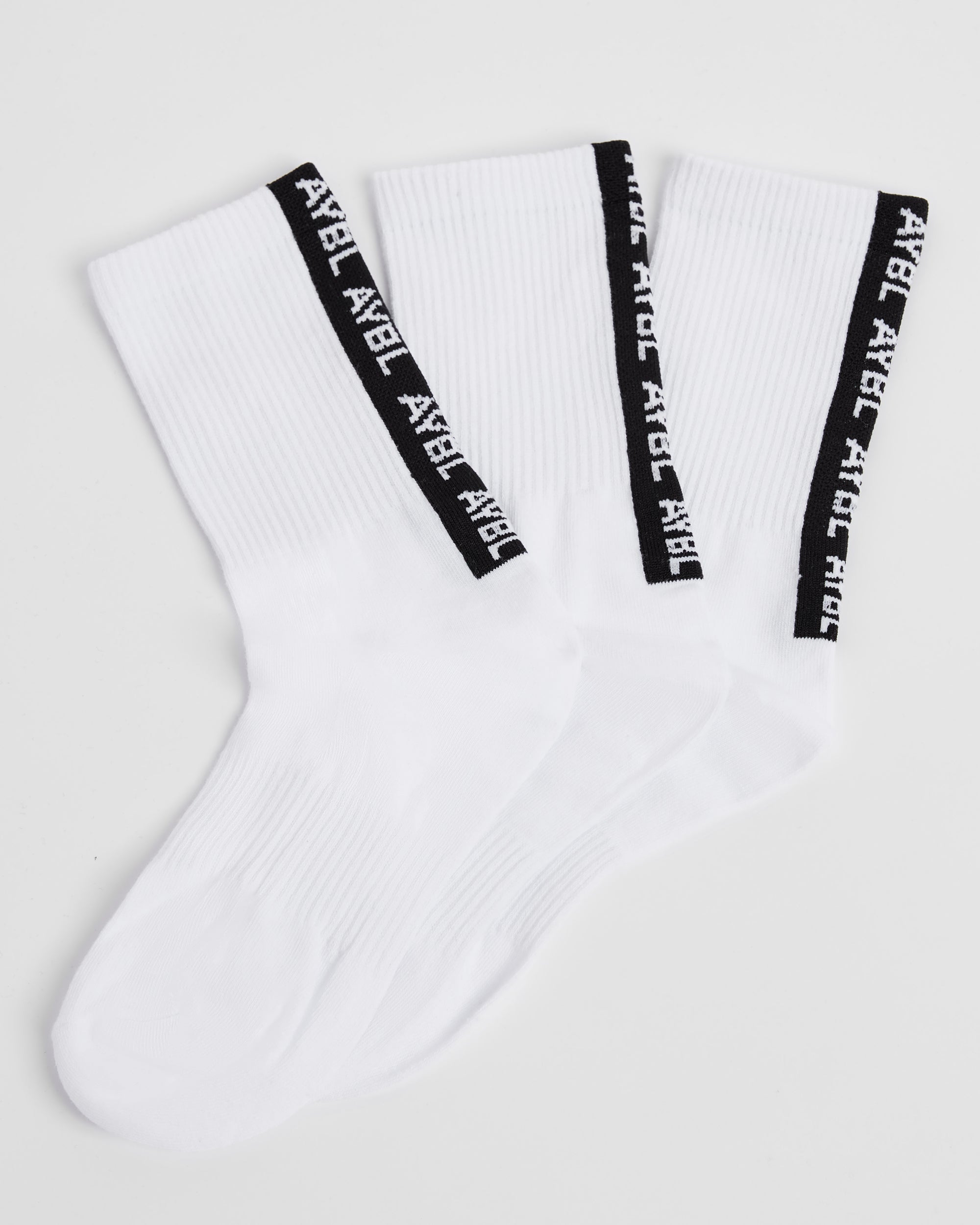Calcetines de manga con estampado trasero Everyday (3 unidades) - Blanco