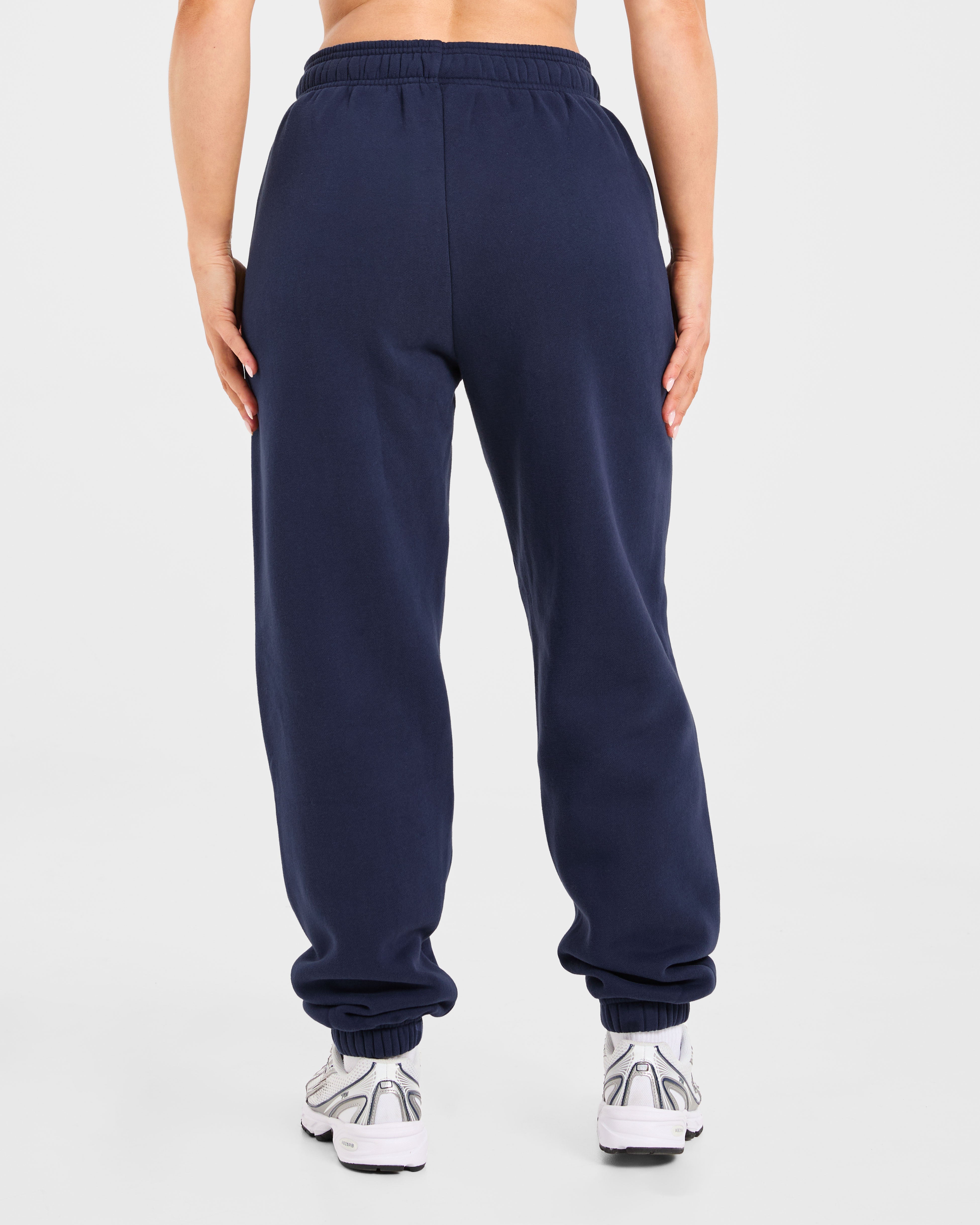 Pantalones Jogger Oversized con Bordado Retro - Azul Marino