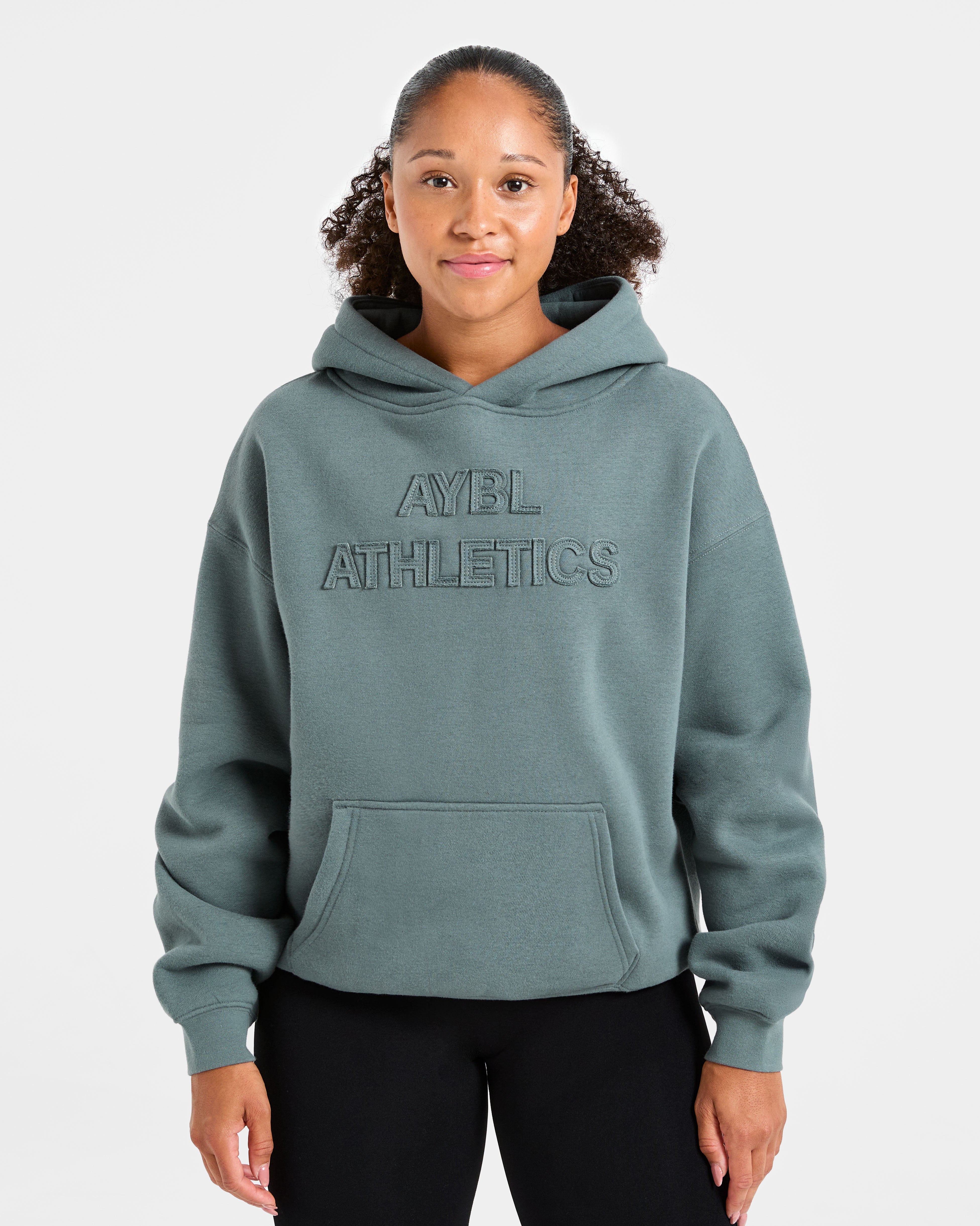 Sudadera Oversized con Applique de Deportes - Gris Plomo