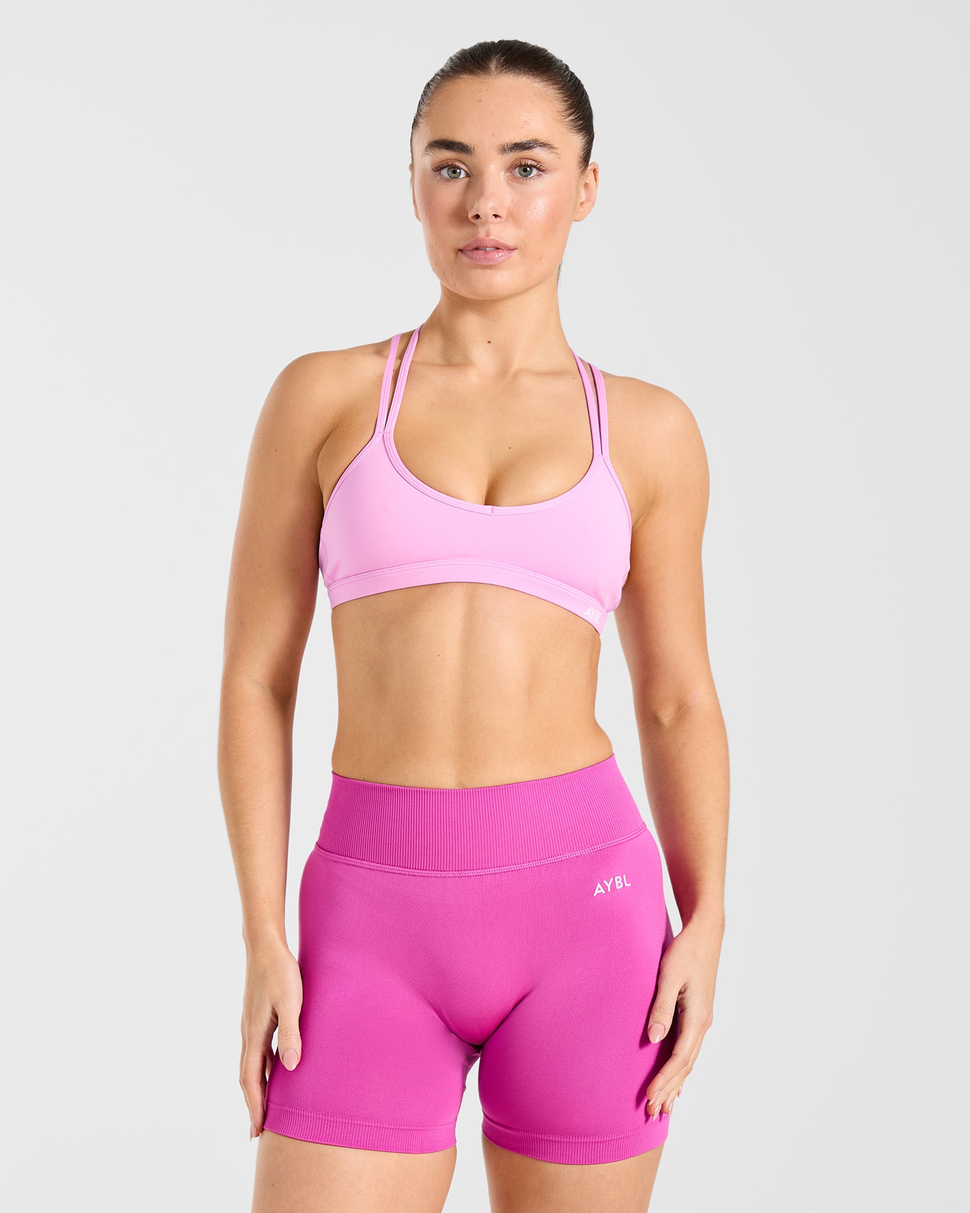 Sports Bra Essential con Tirantes - Rosa Azúcar