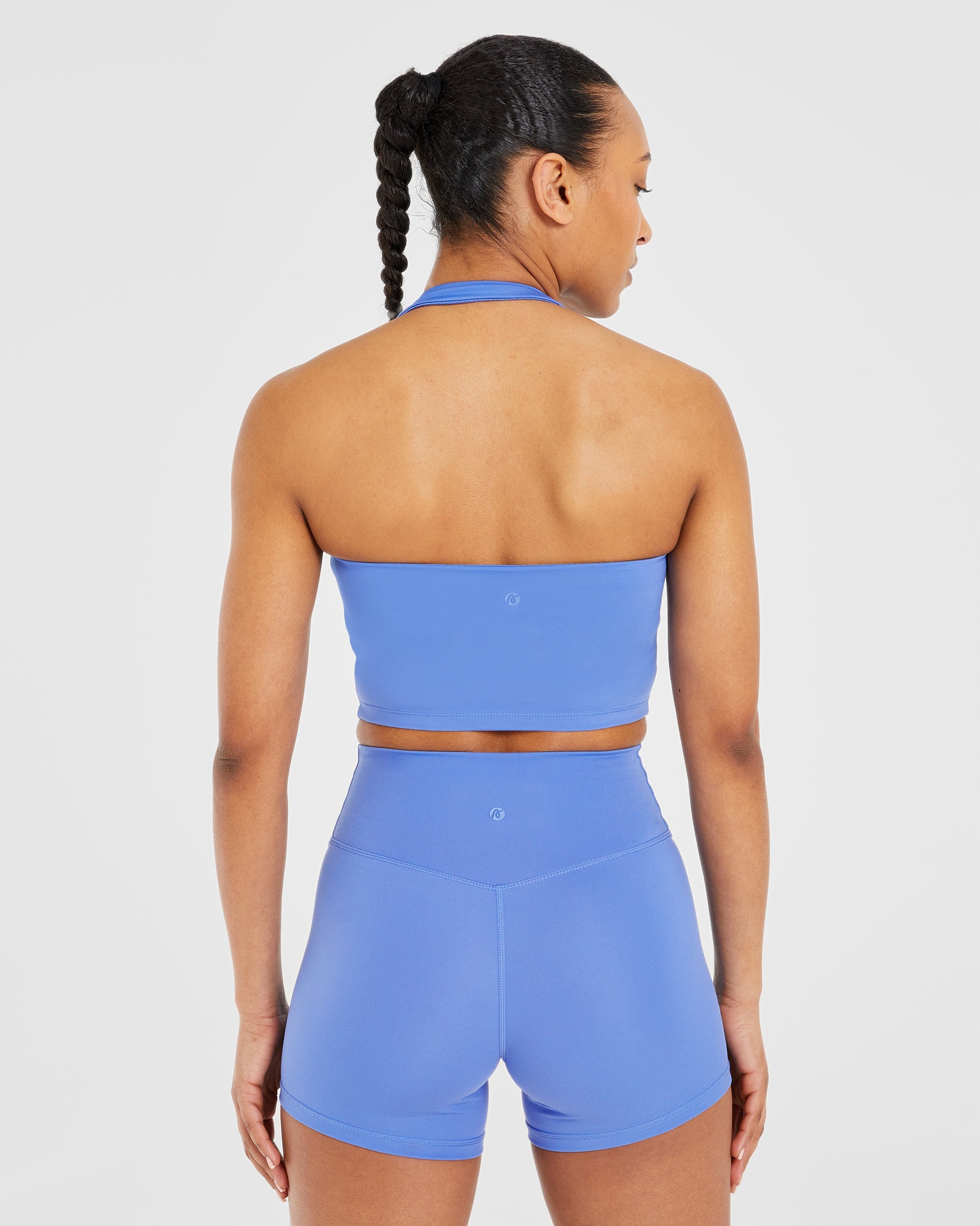 Top Corto de Cuello Halter - Azul Cobalto