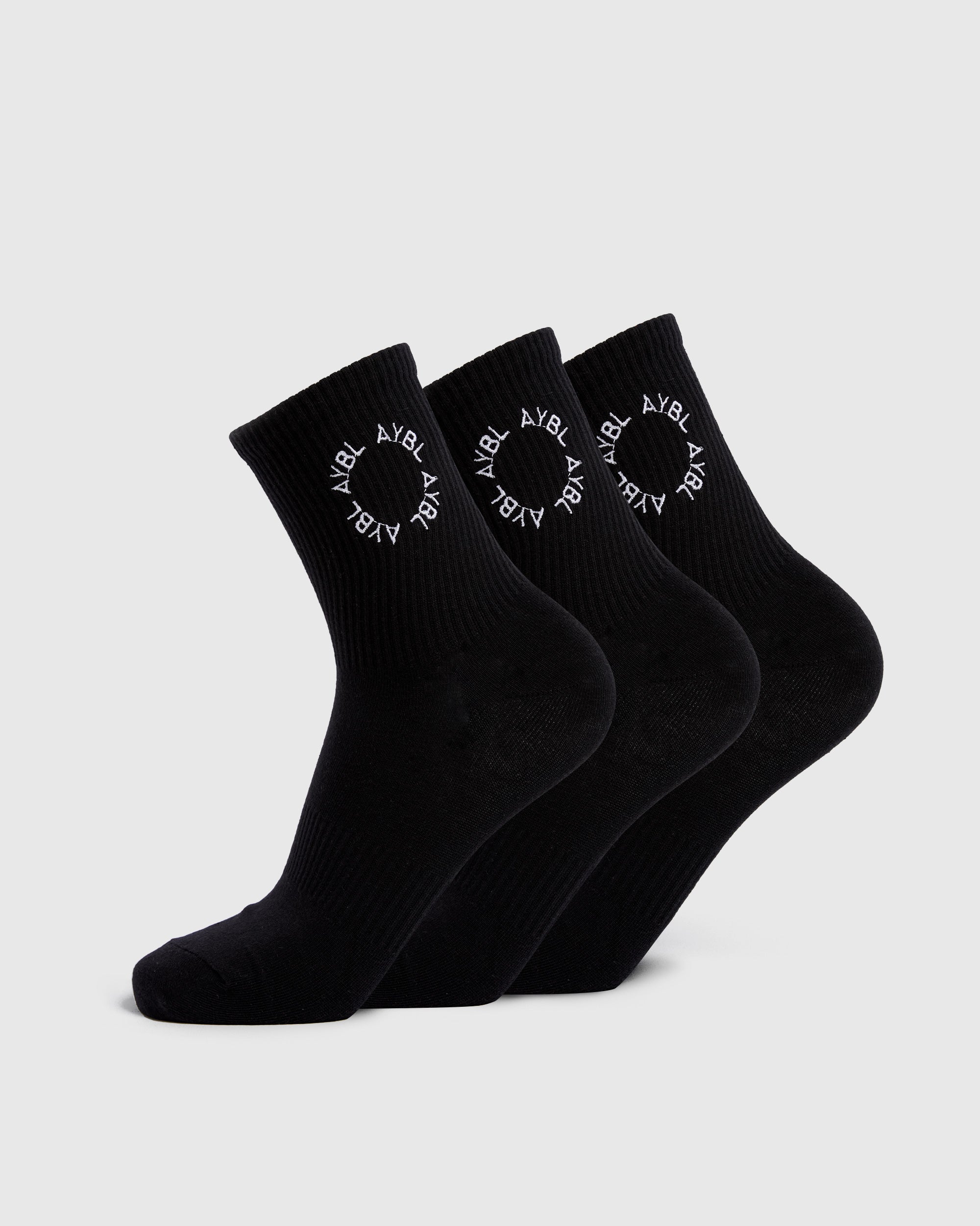 Calcetines de Punto Estampado del Día a Día (3 Unidades) - Negro