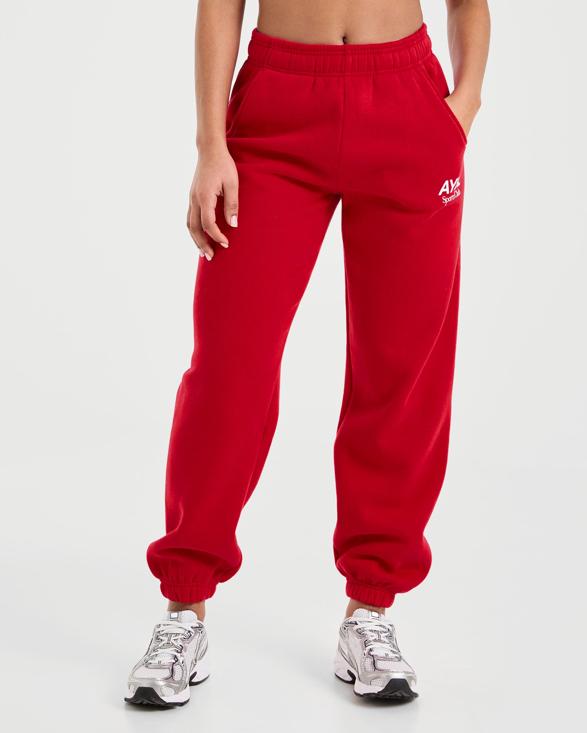 Pantalones Deportivos AYBL Sports Club Oversized - Rojo Verdadero