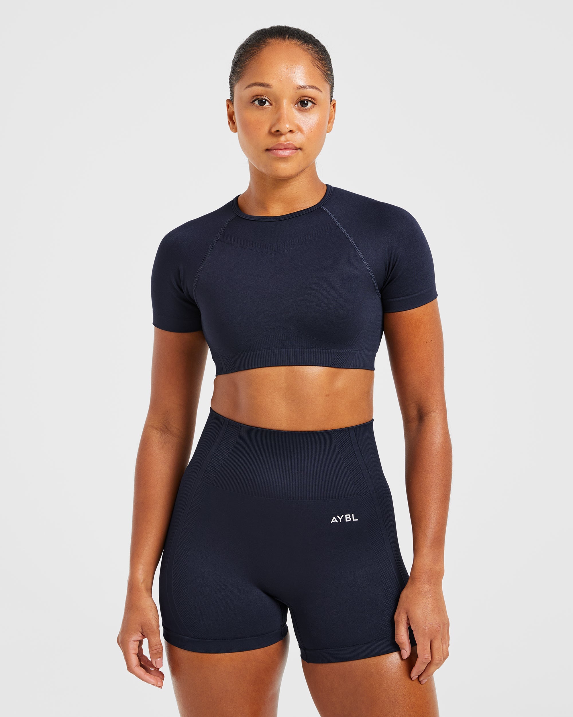 Crop Top Sin Costuras Balance V3 - Azul Marino