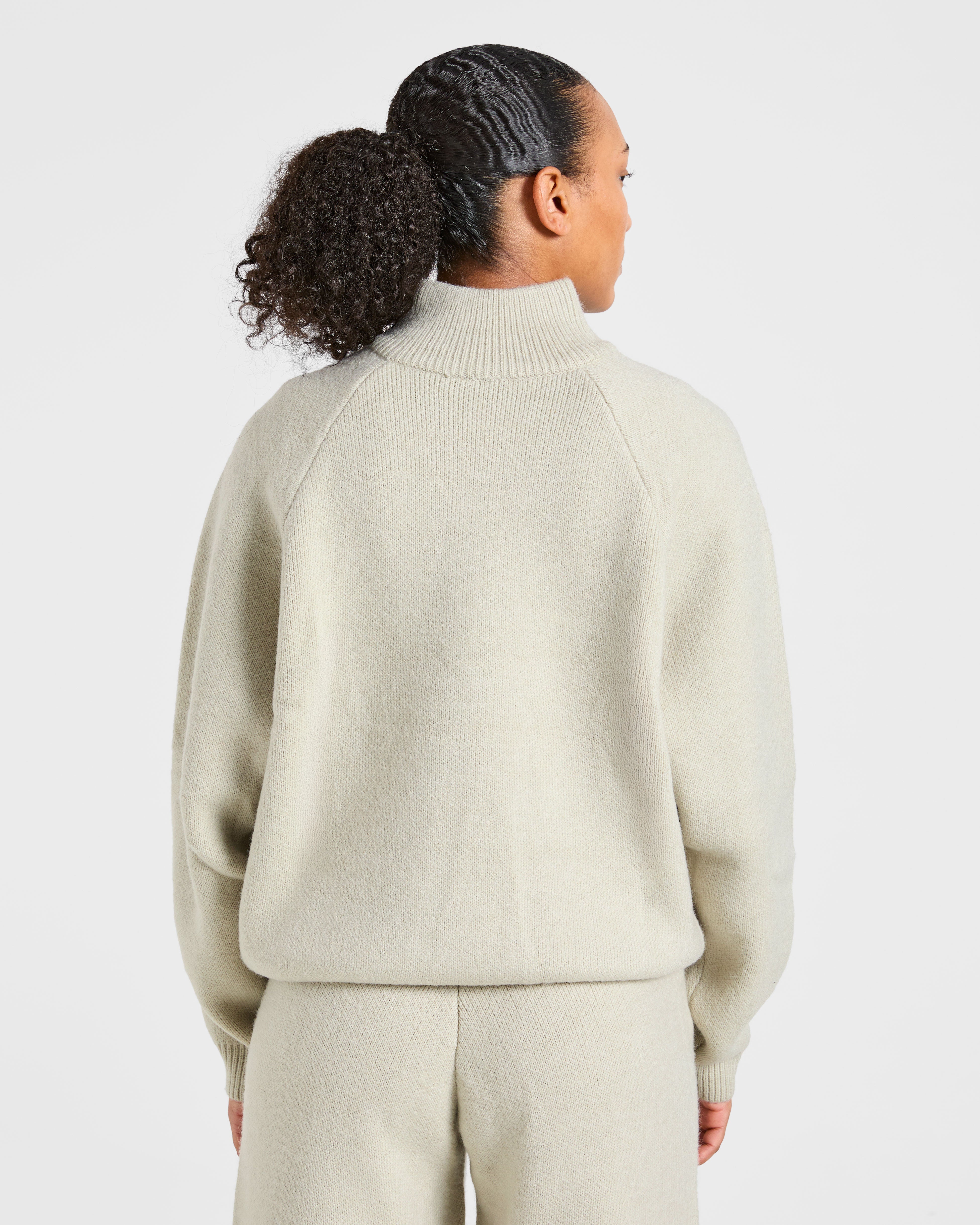 Suéter Oversized de Punto Suave con Cremallera 1/4 - Seasalt