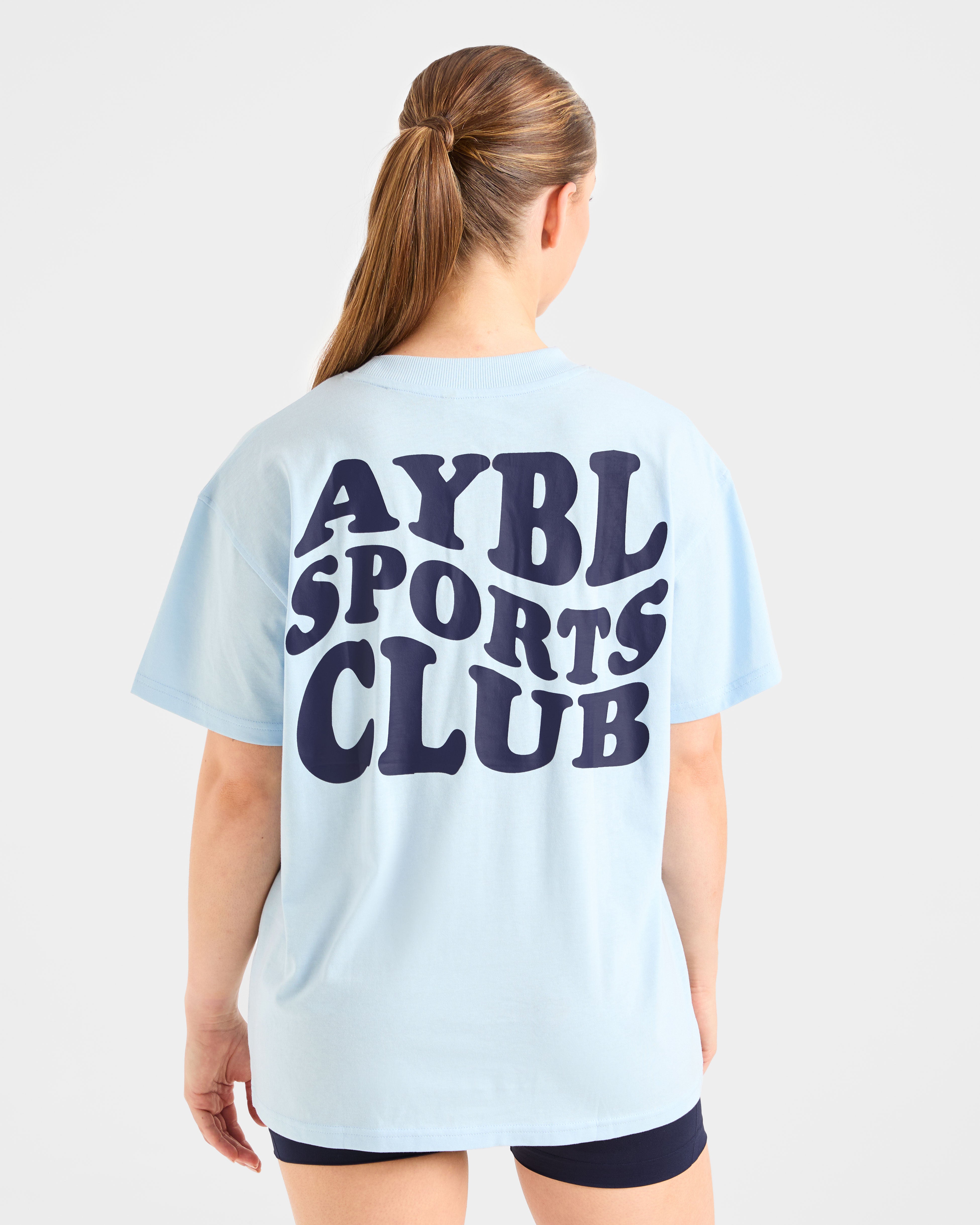 Camiseta Deportiva Sports Club con Estilo Ondulado de Corte Amplio - Azul/Navy