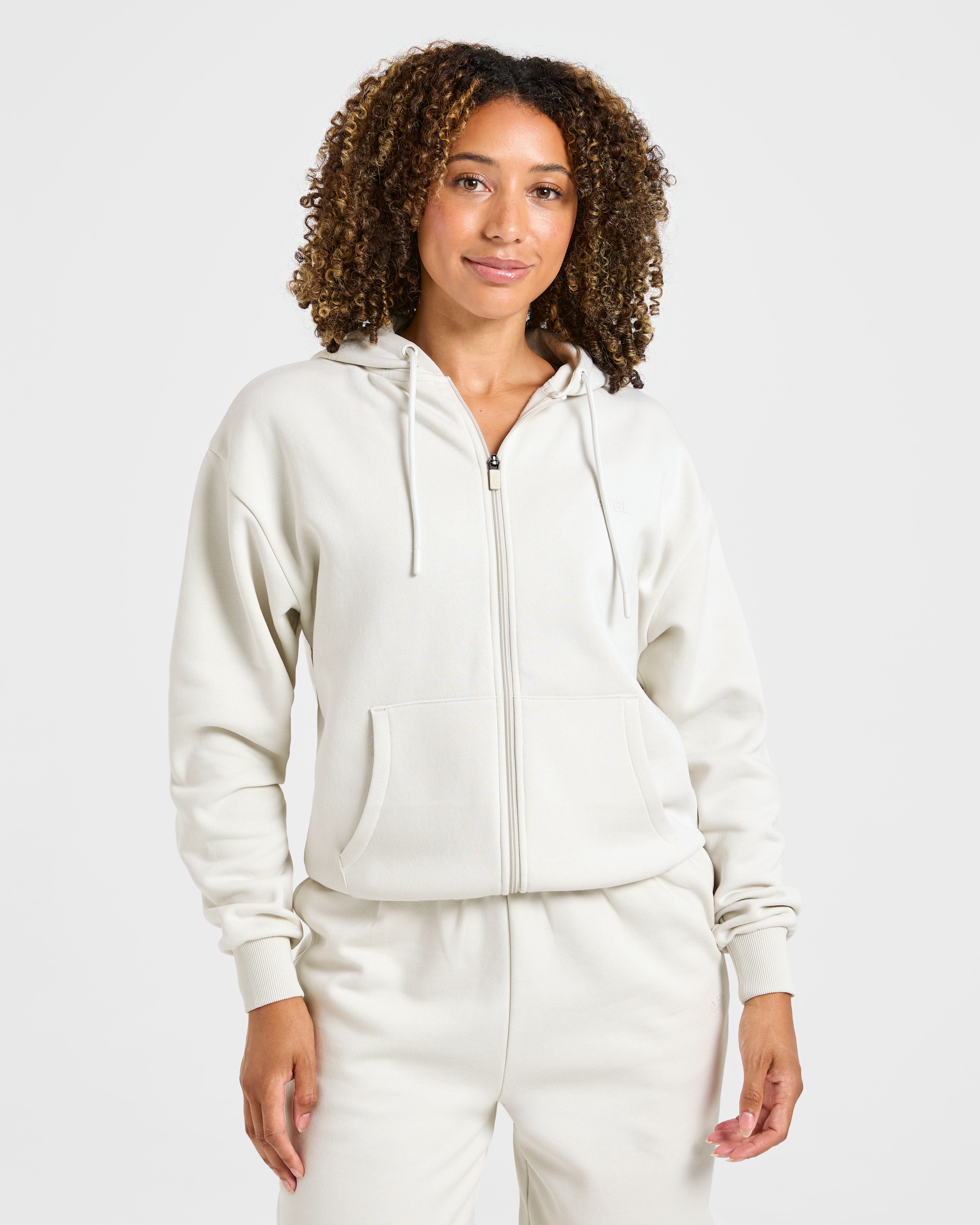Sudadera Oversized con Cremallera de Estilo de Vida - Blanco Oficina